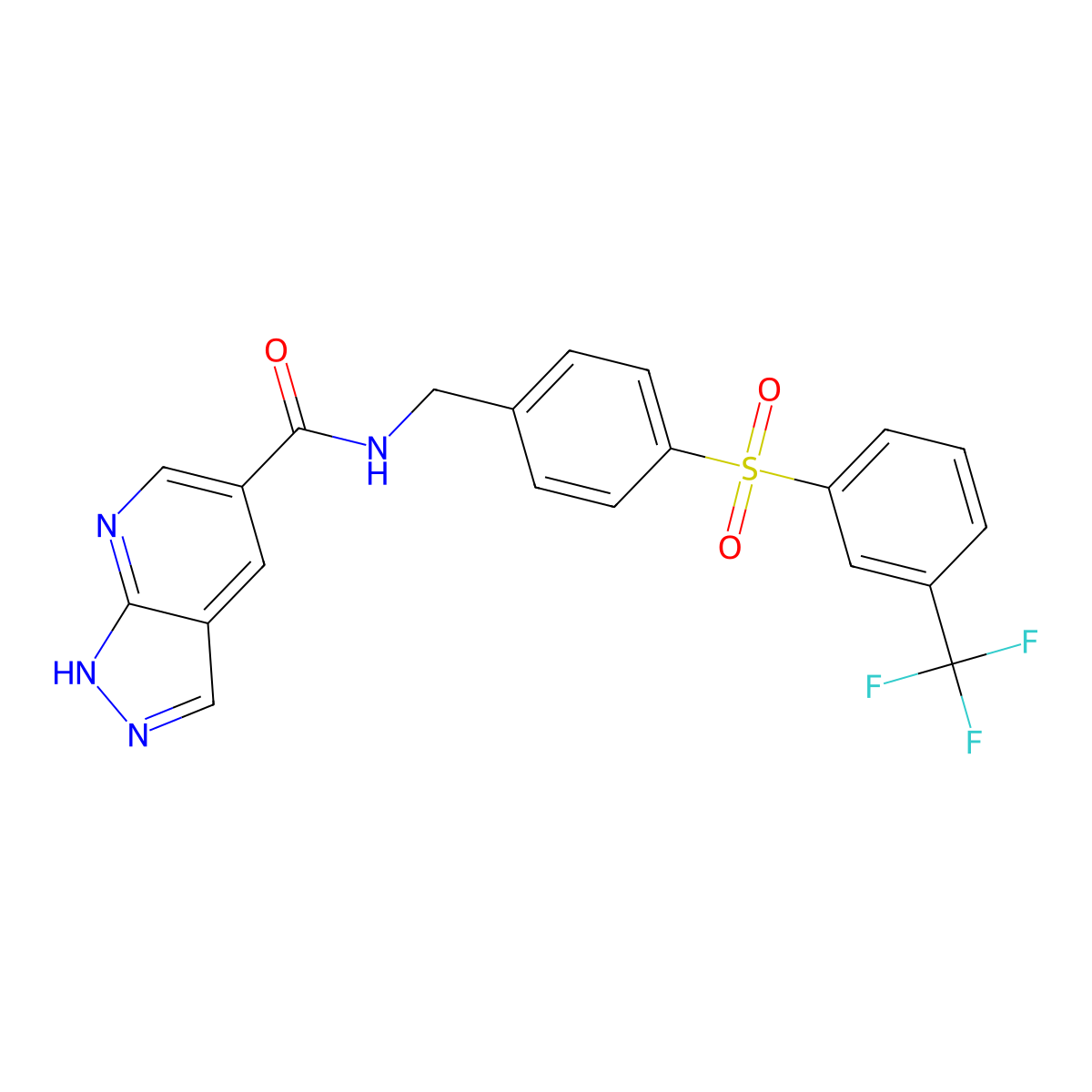 N-(4-{[3-(Trifluoromethyl)phenyl]sulfonyl}benzyl)-2h-Pyrazolo[3,4-B]pyridine-5-Carboxamide molecular structure, CAS 1362151-42-5