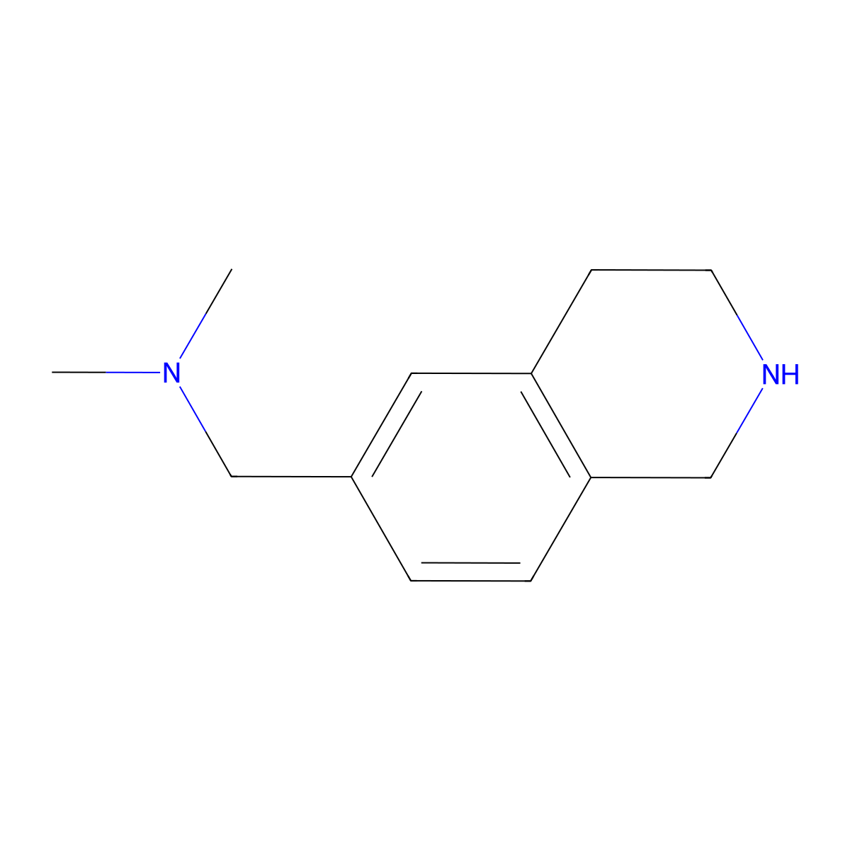 Dimethyl[(1,2,3,4-tetrahydroisoquinolin-6-yl)methyl]amine molecular structure, CAS 1362243-46-6