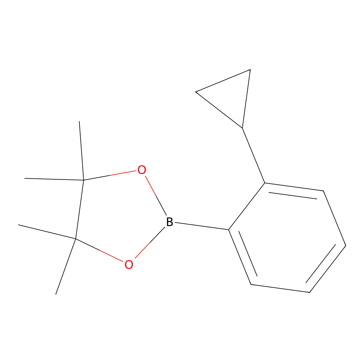 2-(2-Cyclopropylphenyl)-4,4,5,5-tetramethyl-1,3,2-dioxaborolane molecular structure, CAS 1362243-53-5