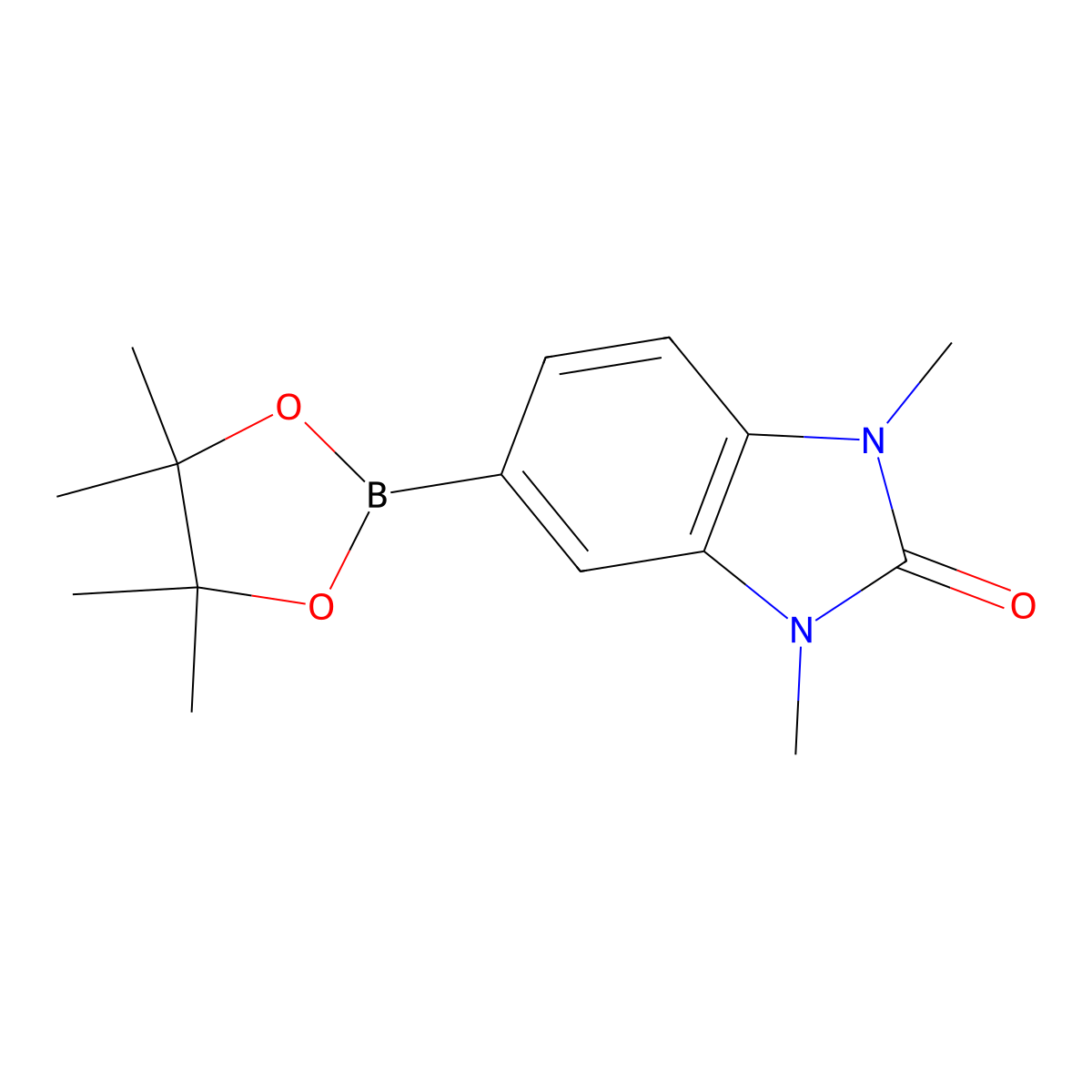1,3-dimethyl-5-(tetramethyl-1,3,2-dioxaborolan-2-yl)-2,3-dihydro-1H-1,3-benzodiazol-2-one molecular structure, CAS 1362243-58-0