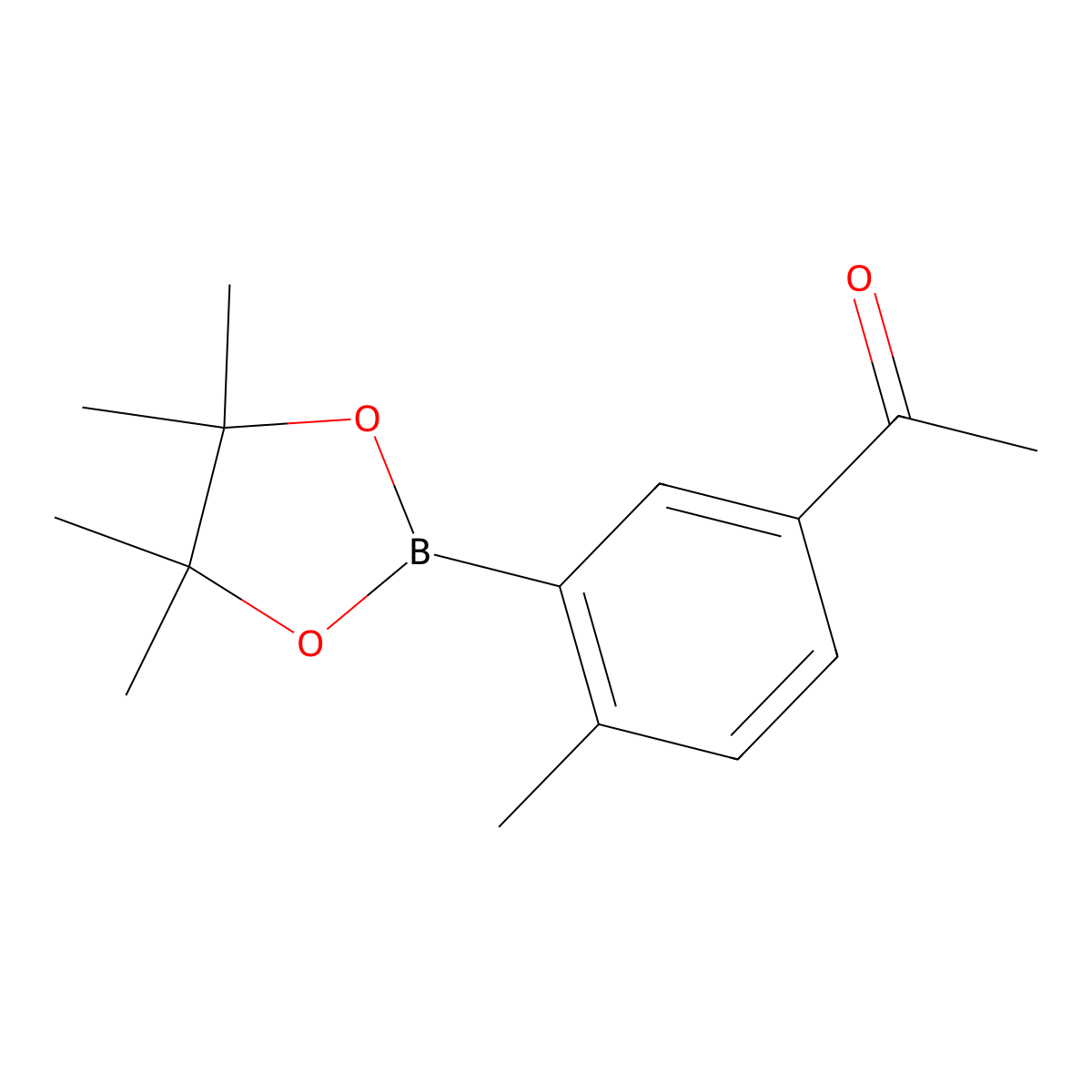 1-[4-Methyl-3-(tetramethyl-1,3,2-dioxaborolan-2-yl)phenyl]ethan-1-one molecular structure, CAS 1362243-63-7