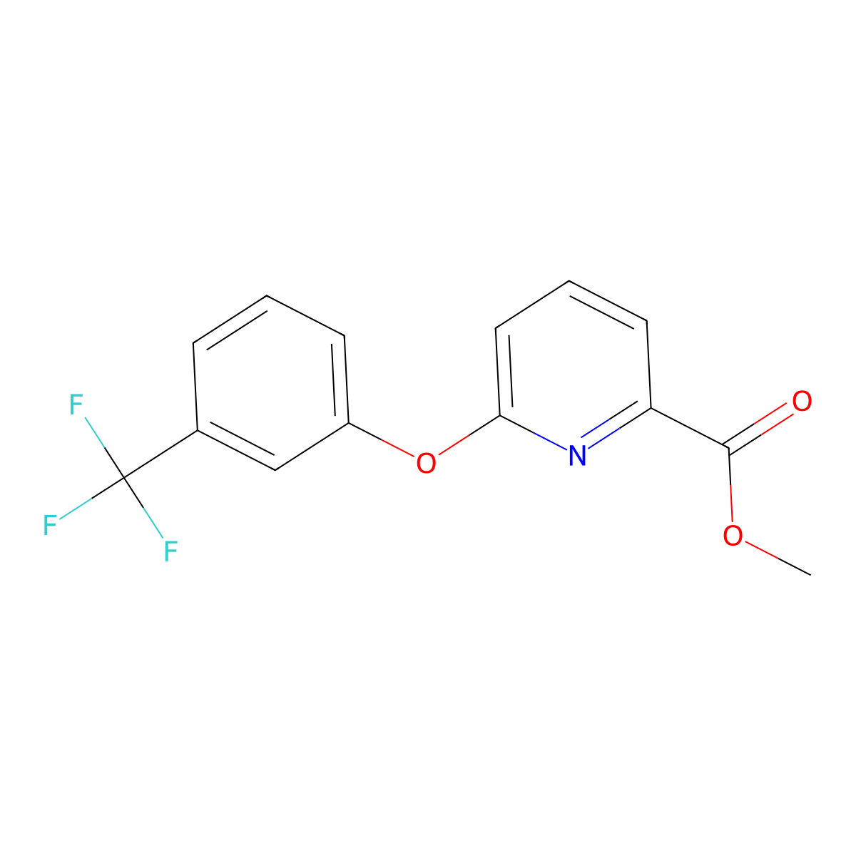 Methyl 6-[3-(trifluoromethyl)phenoxy]-2-pyridinecarboxylate molecular structure, CAS 136227-55-9