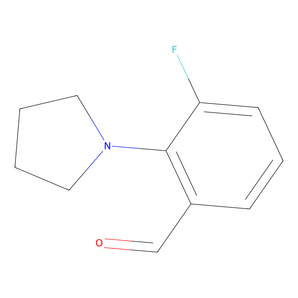3-Fluoro-2-(pyrrolidin-1-yl)benzaldehyde molecular structure, CAS 1362295-96-2
