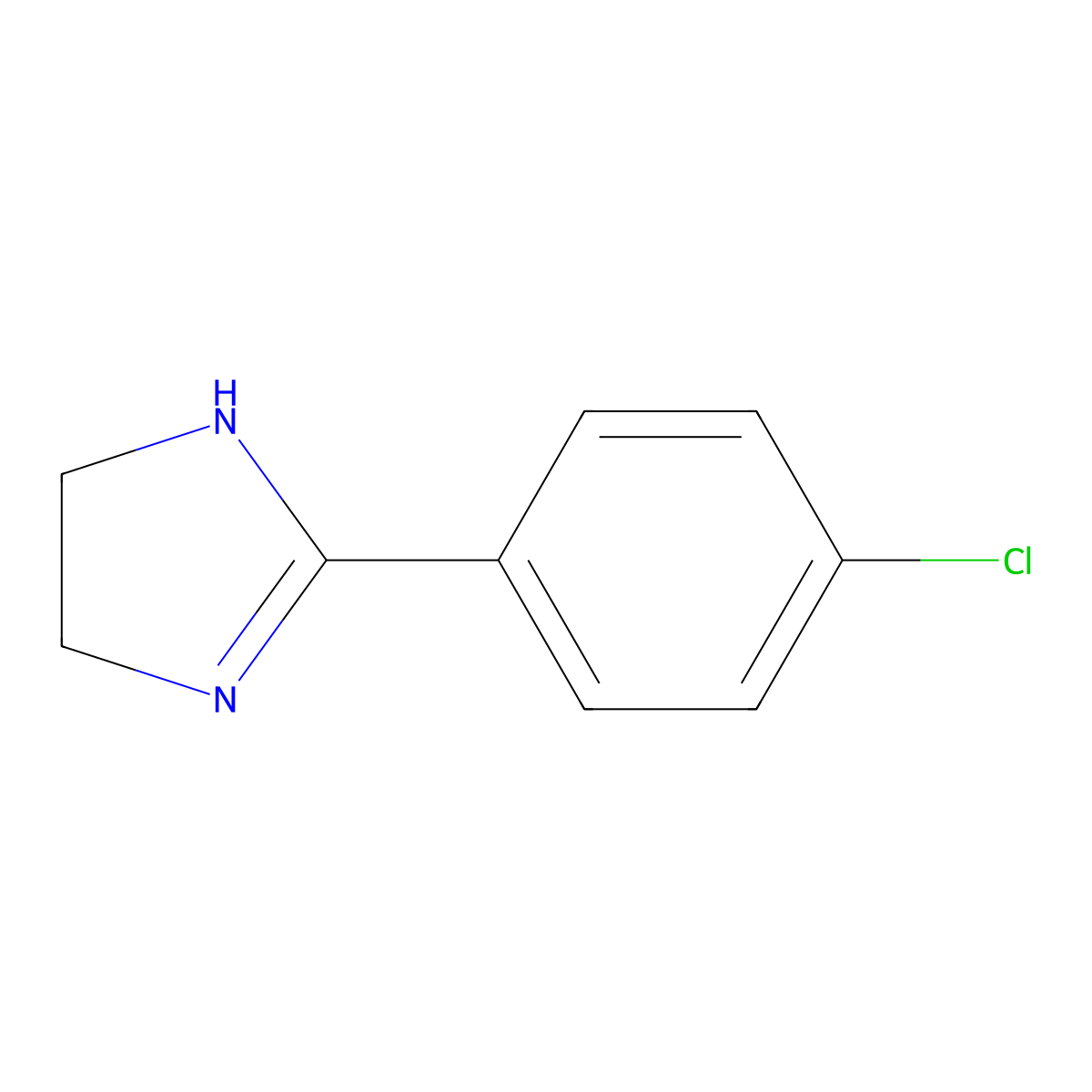 2-(4-chlorophenyl)-4,5-dihydro-1H-imidazole molecular structure, CAS 13623-52-4