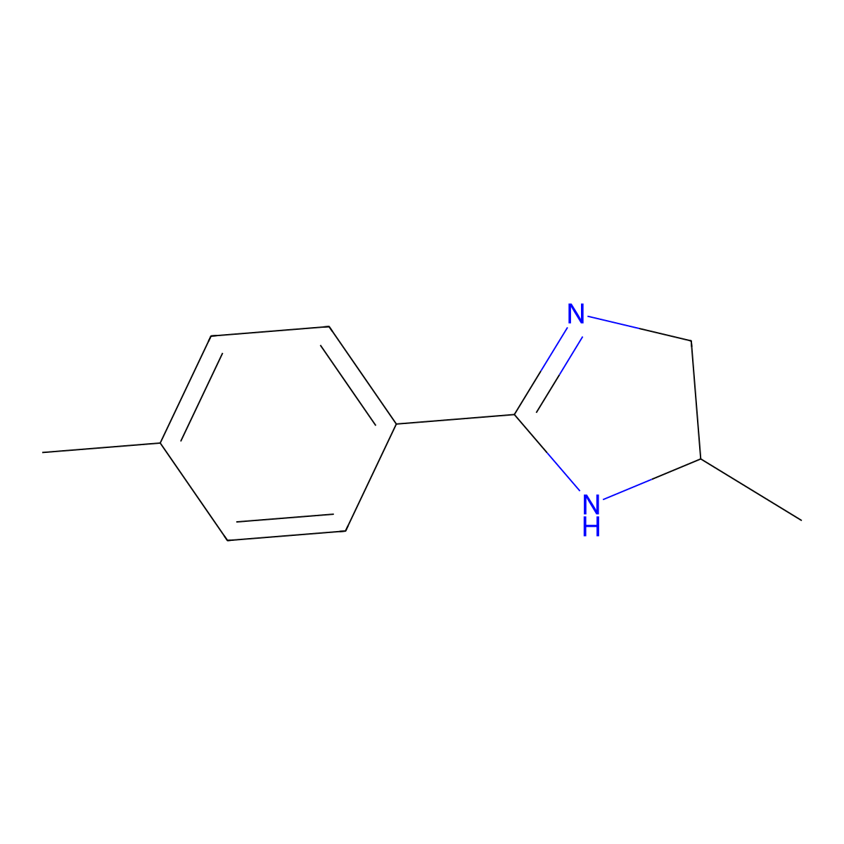 5-Methyl-2-(p-tolyl)-4,5-dihydro-1H-imidazole molecular structure, CAS 13623-59-1