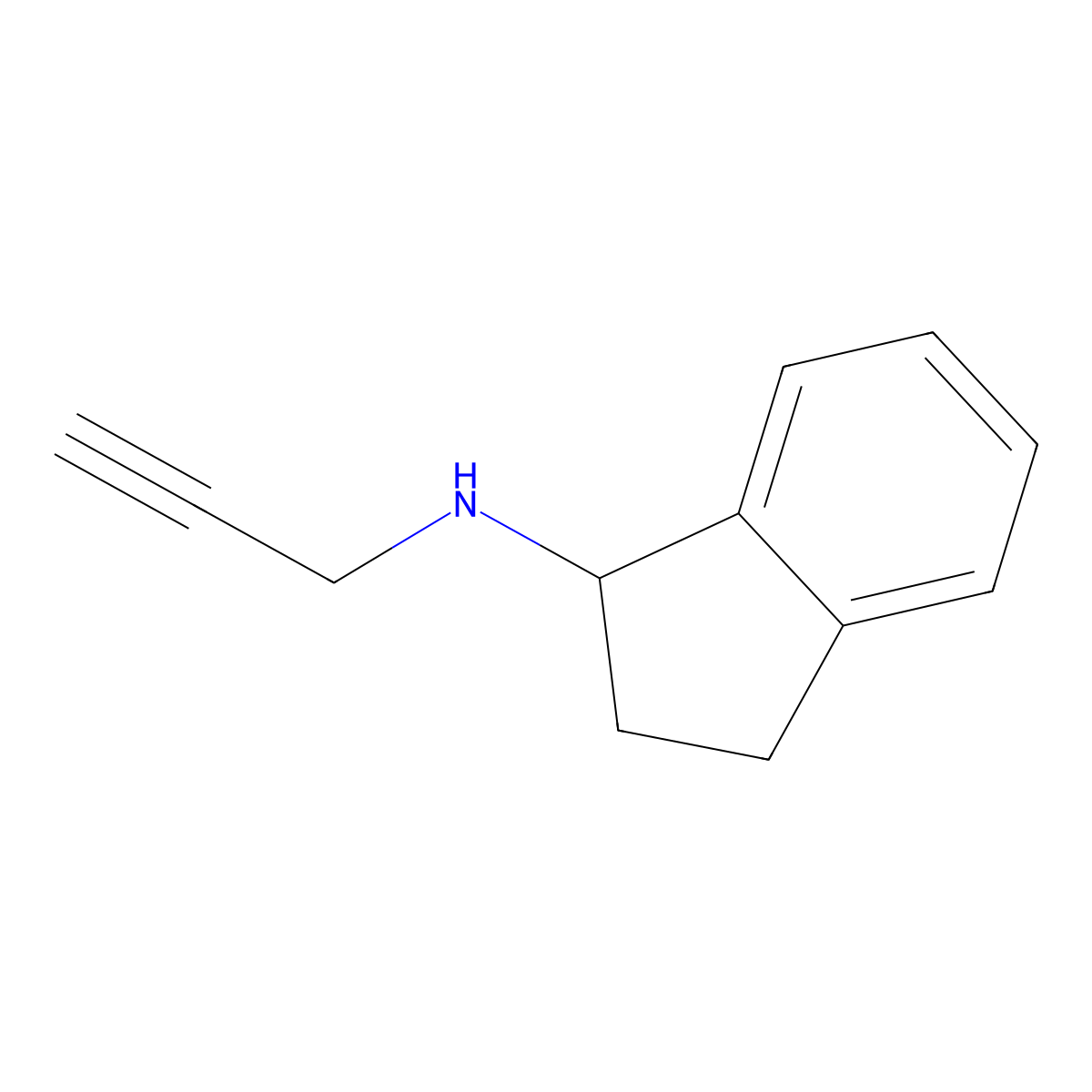 Rasagiline molecular structure, CAS 136236-51-6