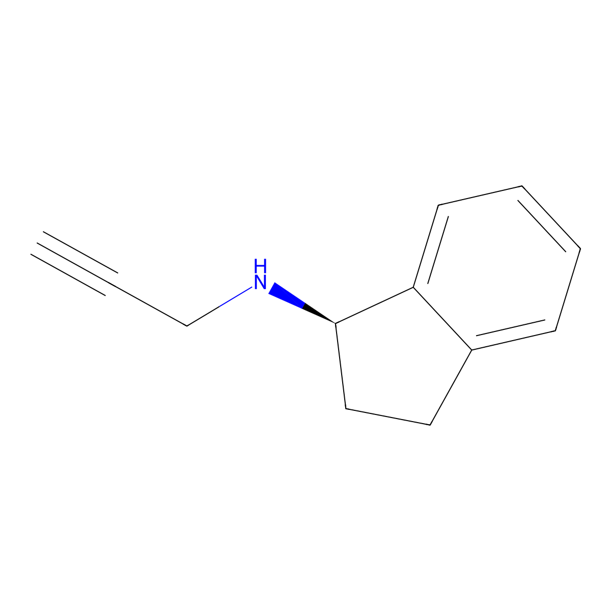 Rasagiline molecular structure, CAS 136236-51-6