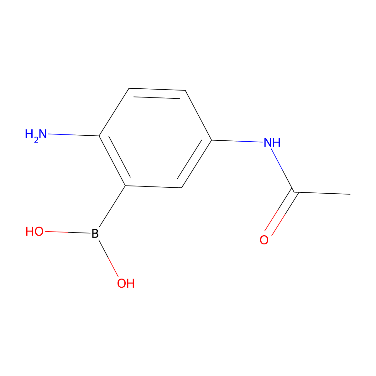 5-Acetamido-2-aminophenylboronic acid molecular structure, CAS 136237-73-5