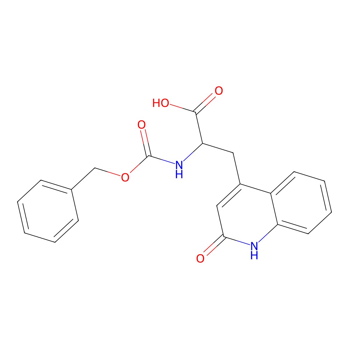 2-{[(Benzyloxy)carbonyl]amino}-3-(2-oxo-1,2-dihydroquinolin-4-yl)propanoic acid molecular structure, CAS 136238-15-8