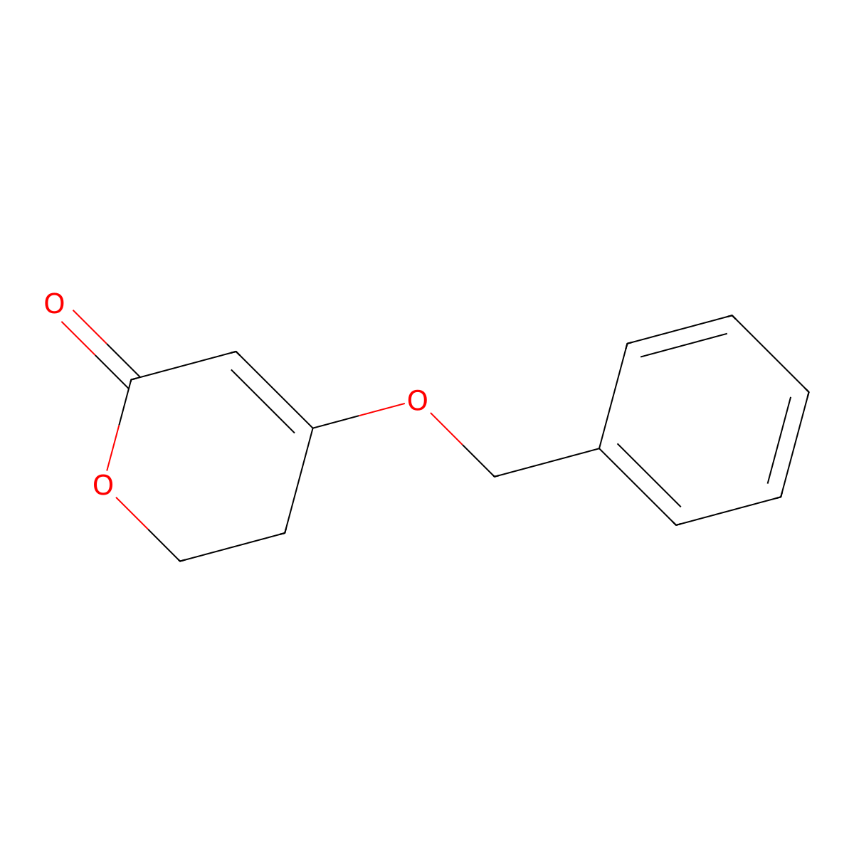 4-(benzyloxy)-5,6-dihydro-2H-pyran-2-one molecular structure, CAS 136258-79-2