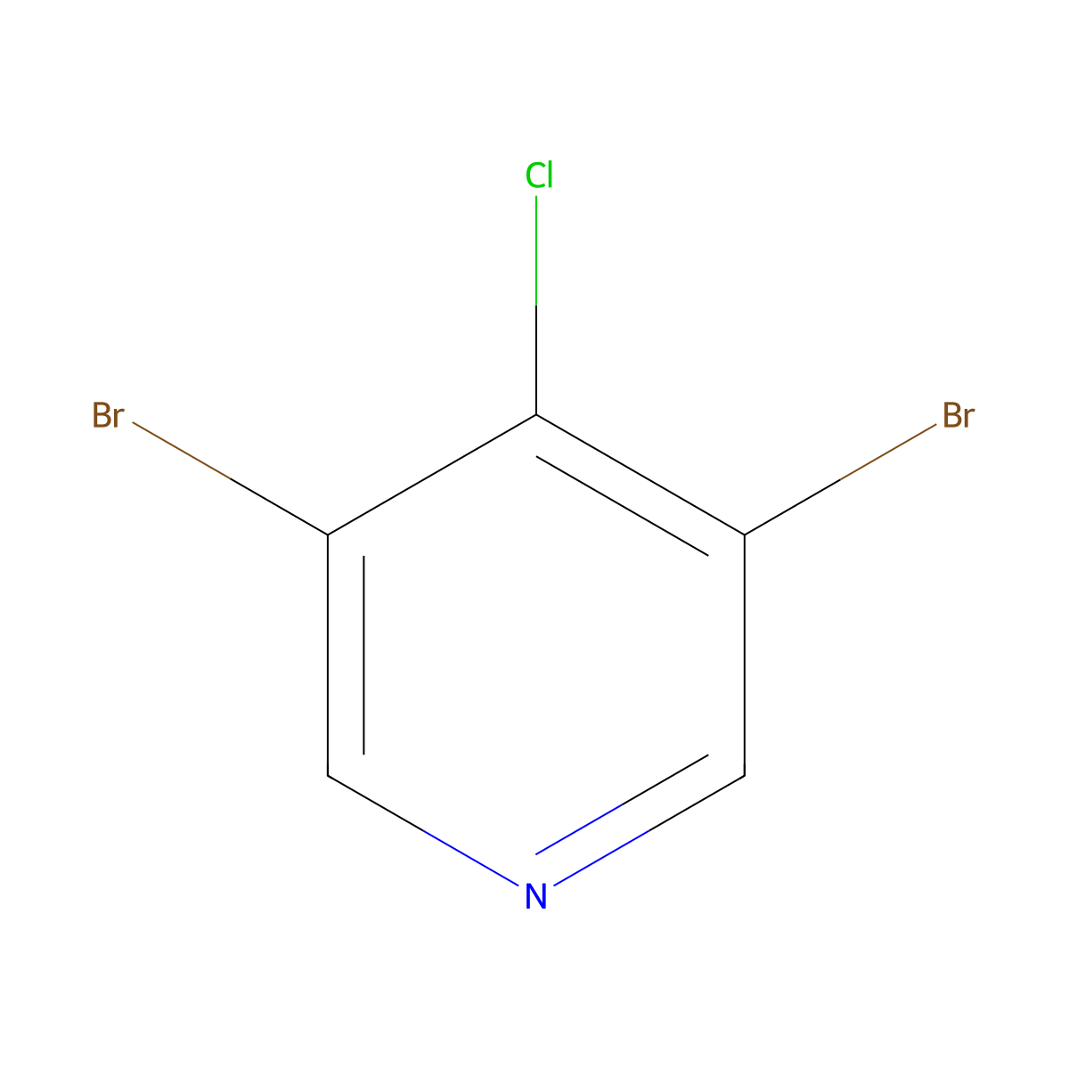 3,5-Dibromo-4-chloropyridine molecular structure, CAS 13626-17-0