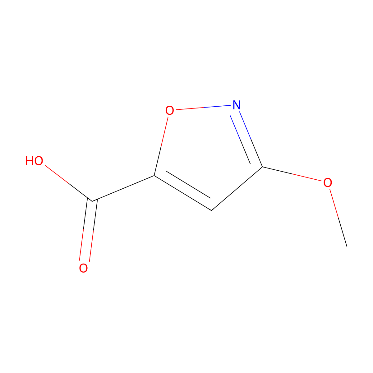 3-Methoxy-1,2-oxazole-5-carboxylic acid molecular structure, CAS 13626-59-0