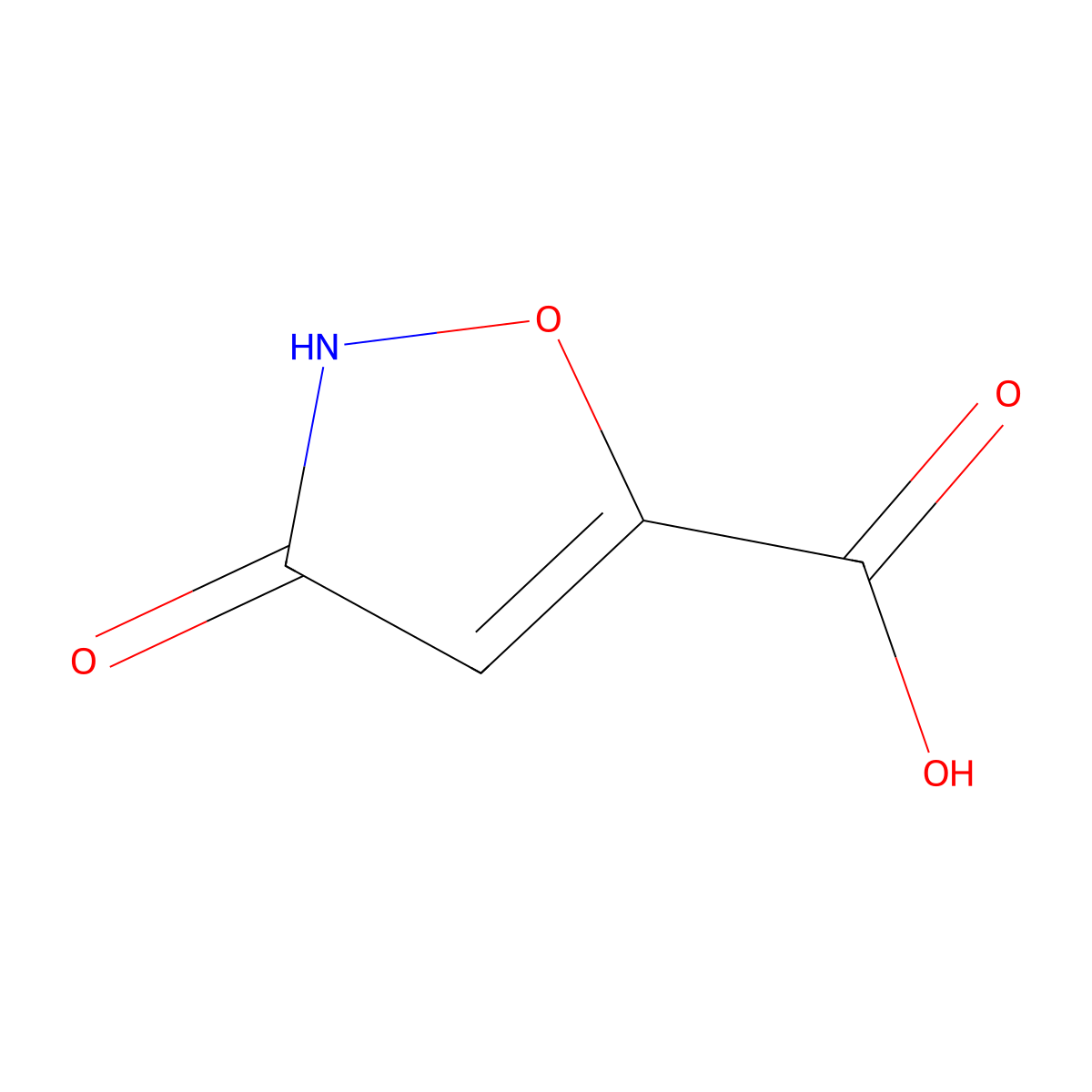 3-Hydroxy-1,2-oxazole-5-carboxylic acid molecular structure, CAS 13626-60-3