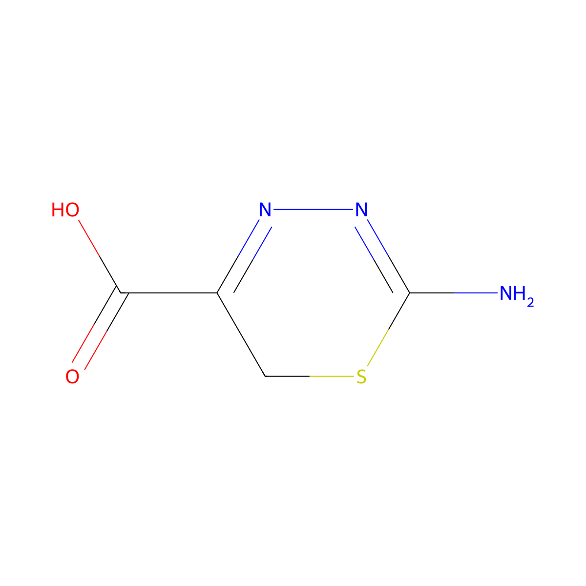 2-amino-6H-1,3,4-thiadiazine-5-carboxylic Acid molecular structure, CAS 136265-68-4