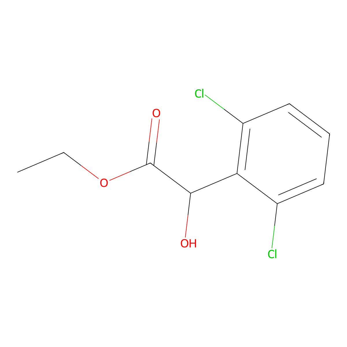 Ethyl 2,6-dichloro-alpha-hydroxybenZeneacetate molecular structure, CAS 13627-06-0