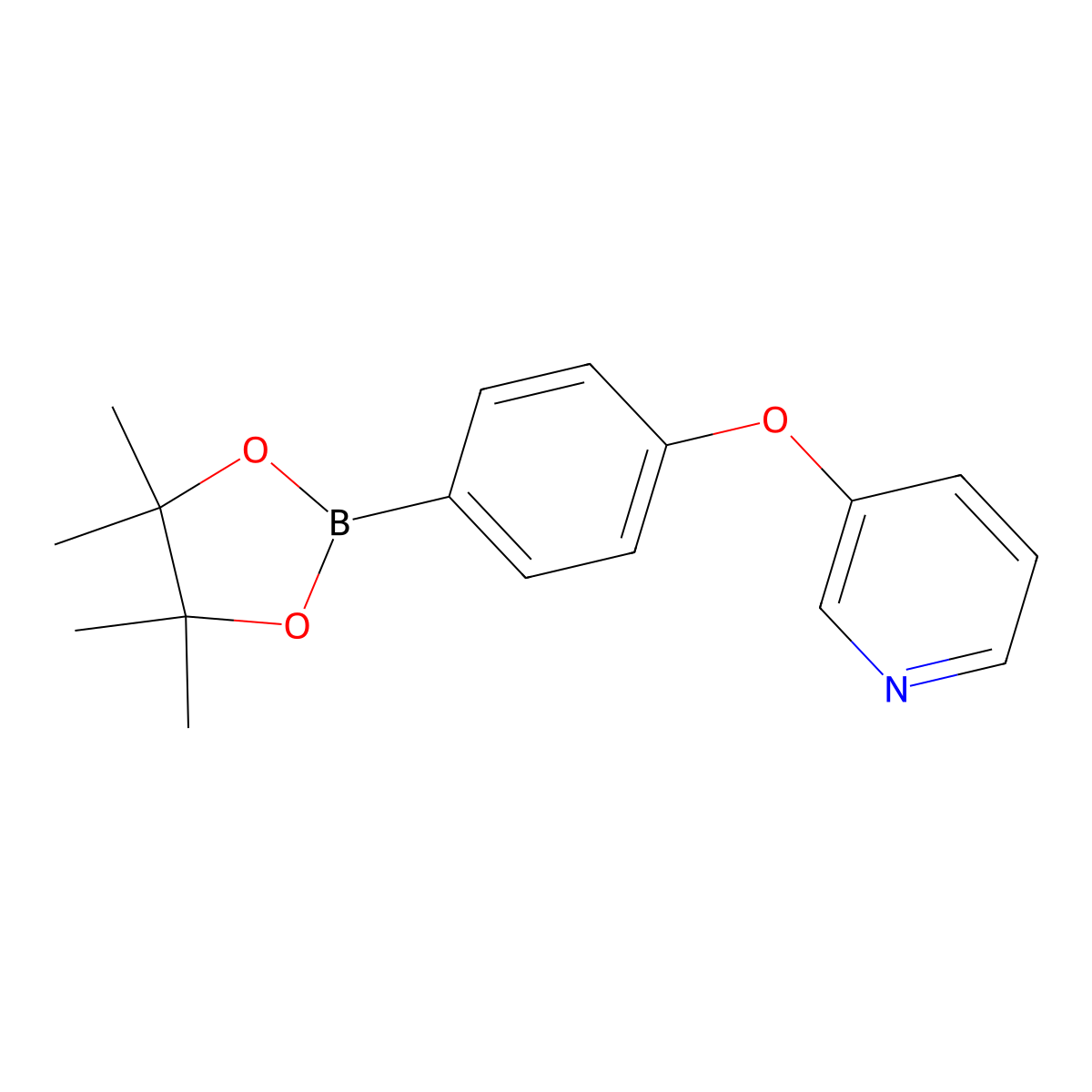 3-(4-(4,4,5,5-Tetramethyl-1,3,2-dioxaborolan-2-yl)phenoxy)pyridine molecular structure, CAS 1362703-30-7