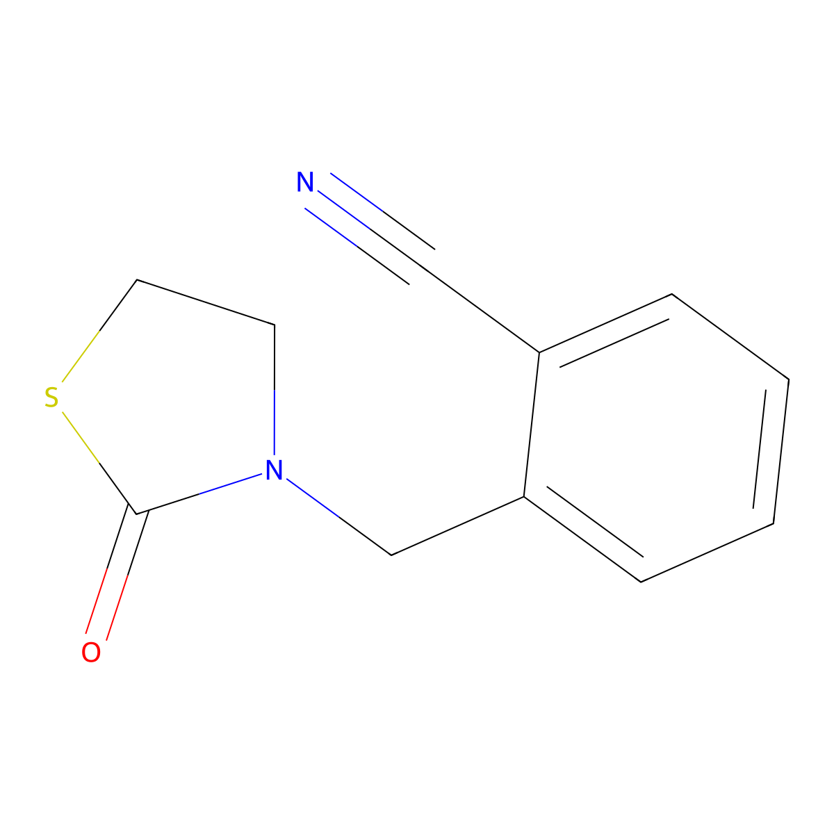 2-((2-Oxothiazolidin-3-yl)methyl)benzonitrile molecular structure, CAS 136272-75-8