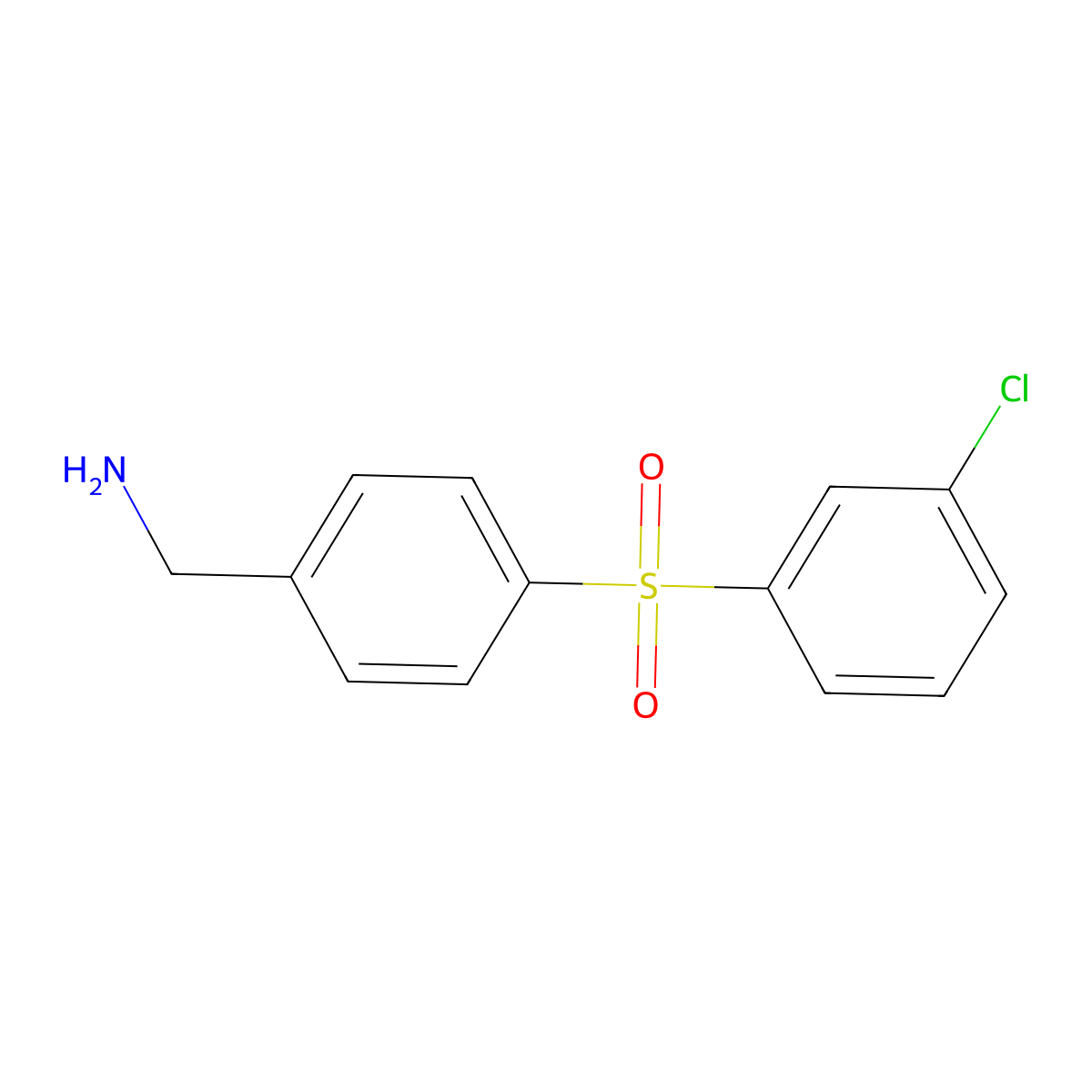 (4-(3-Chlorophenylsulfonyl)phenyl)methanamine molecular structure, CAS 1362754-96-8