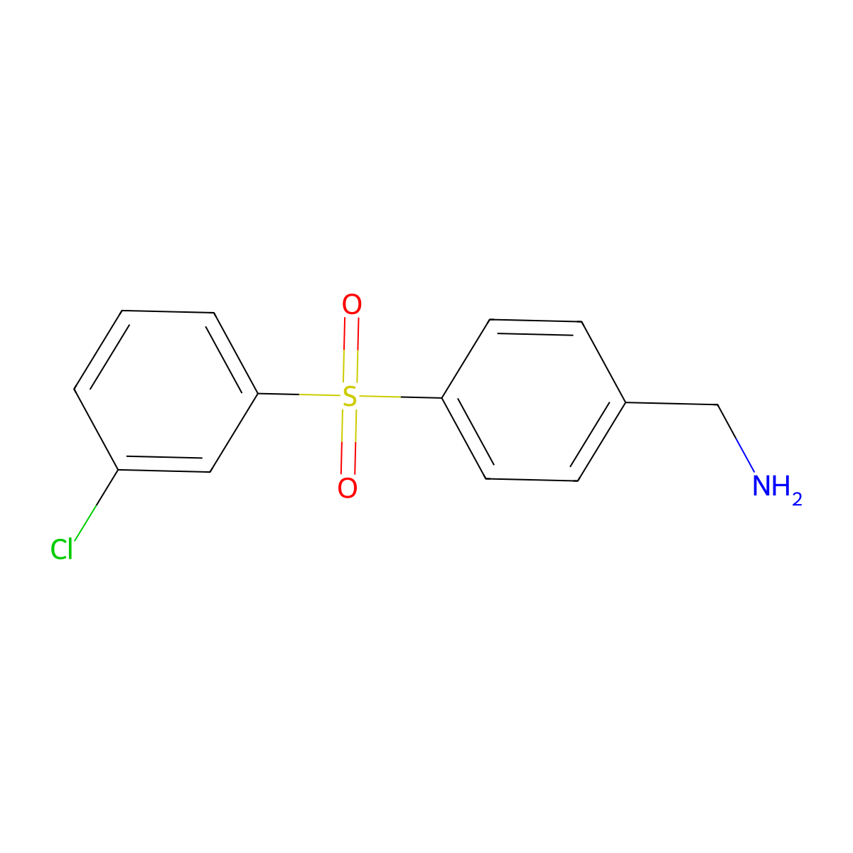 (4-(3-Chlorophenylsulfonyl)phenyl)methanamine molecular structure, CAS 1362754-96-8