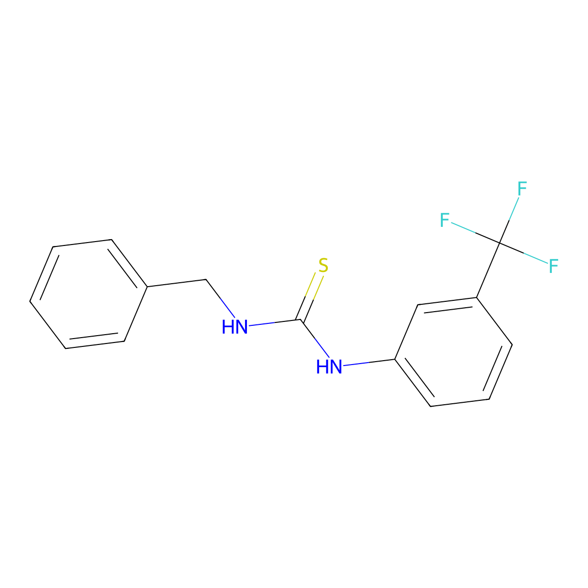 N-benzyl-N'-[3-(trifluoromethyl)phenyl]thiourea molecular structure, CAS 13628-29-0