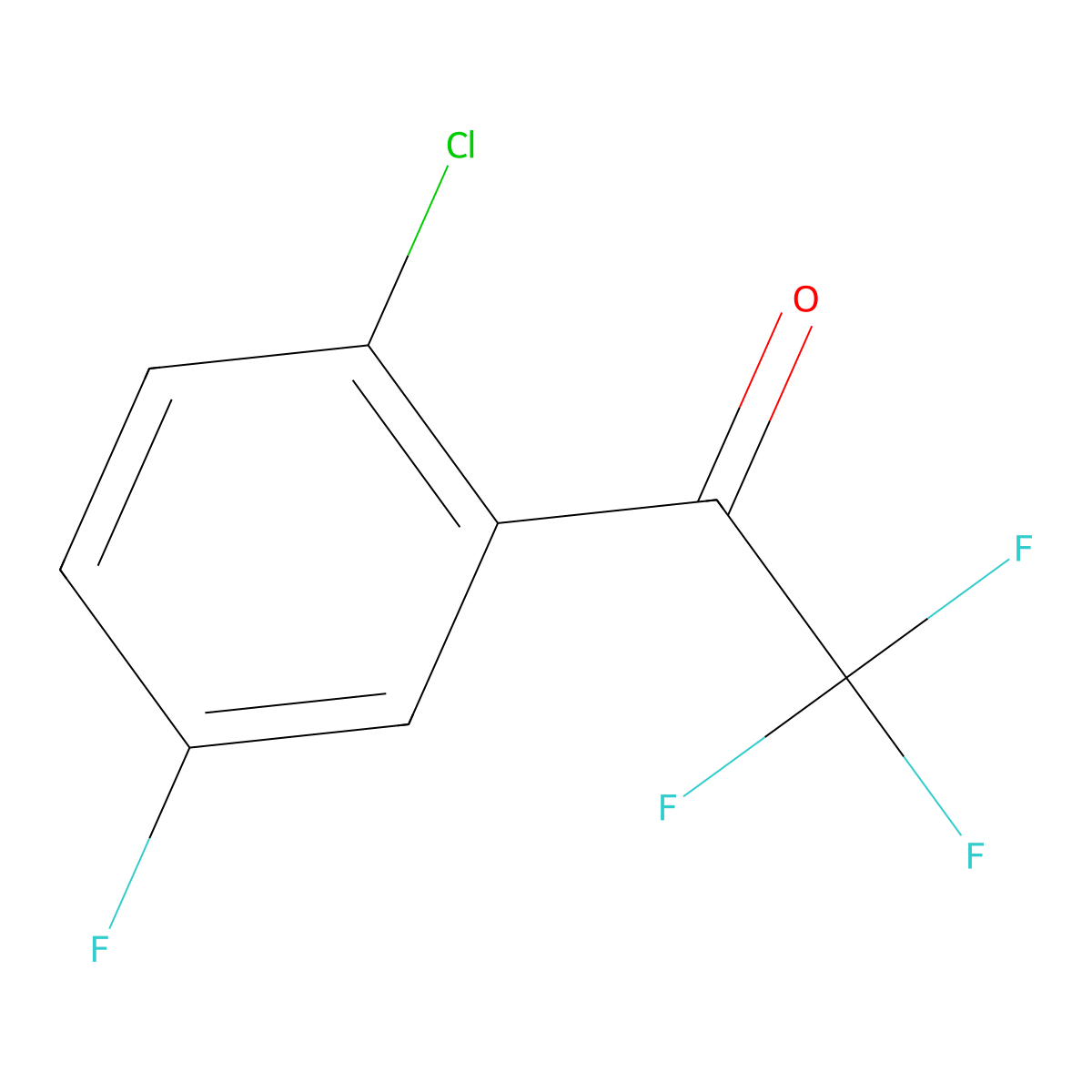 1-(2-Chloro-5-fluorophenyl)-2,2,2-trifluoroethanone molecular structure, CAS 1362808-51-2