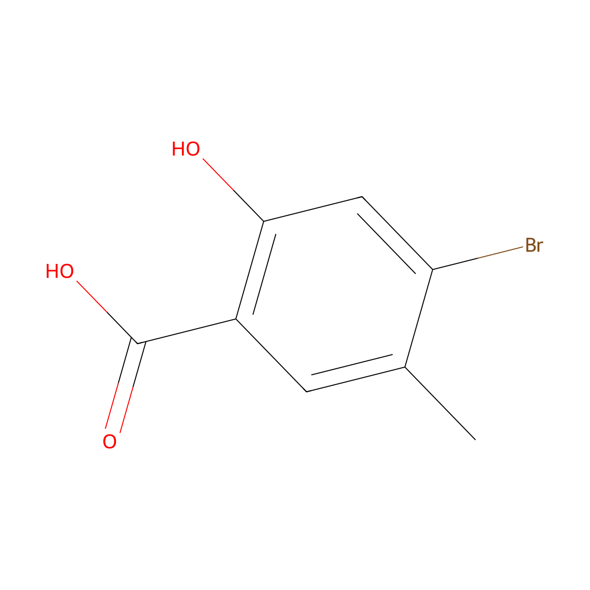 4-Bromo-2-hydroxy-5-methylbenzoic acid molecular structure, CAS 1362819-50-8