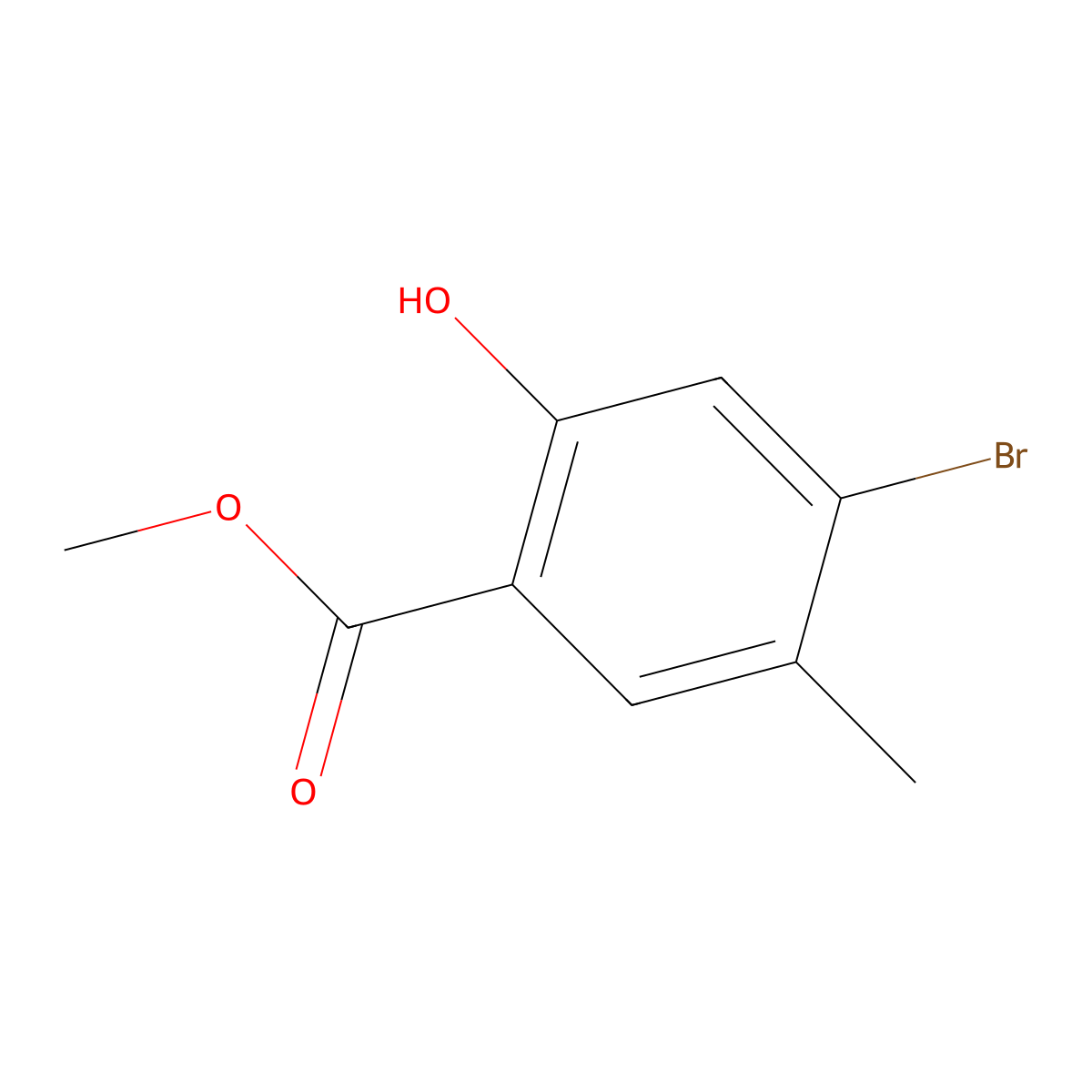 Methyl 4-bromo-2-hydroxy-5-methylbenzoate molecular structure, CAS 1362819-53-1