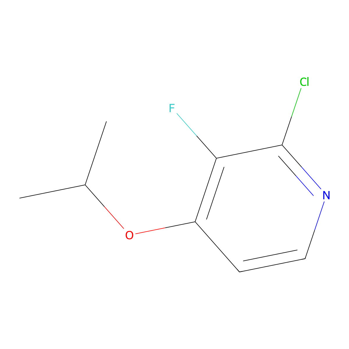 2-Chloro-3-fluoro-4-isopropoxypyridine molecular structure, CAS 1362857-63-3