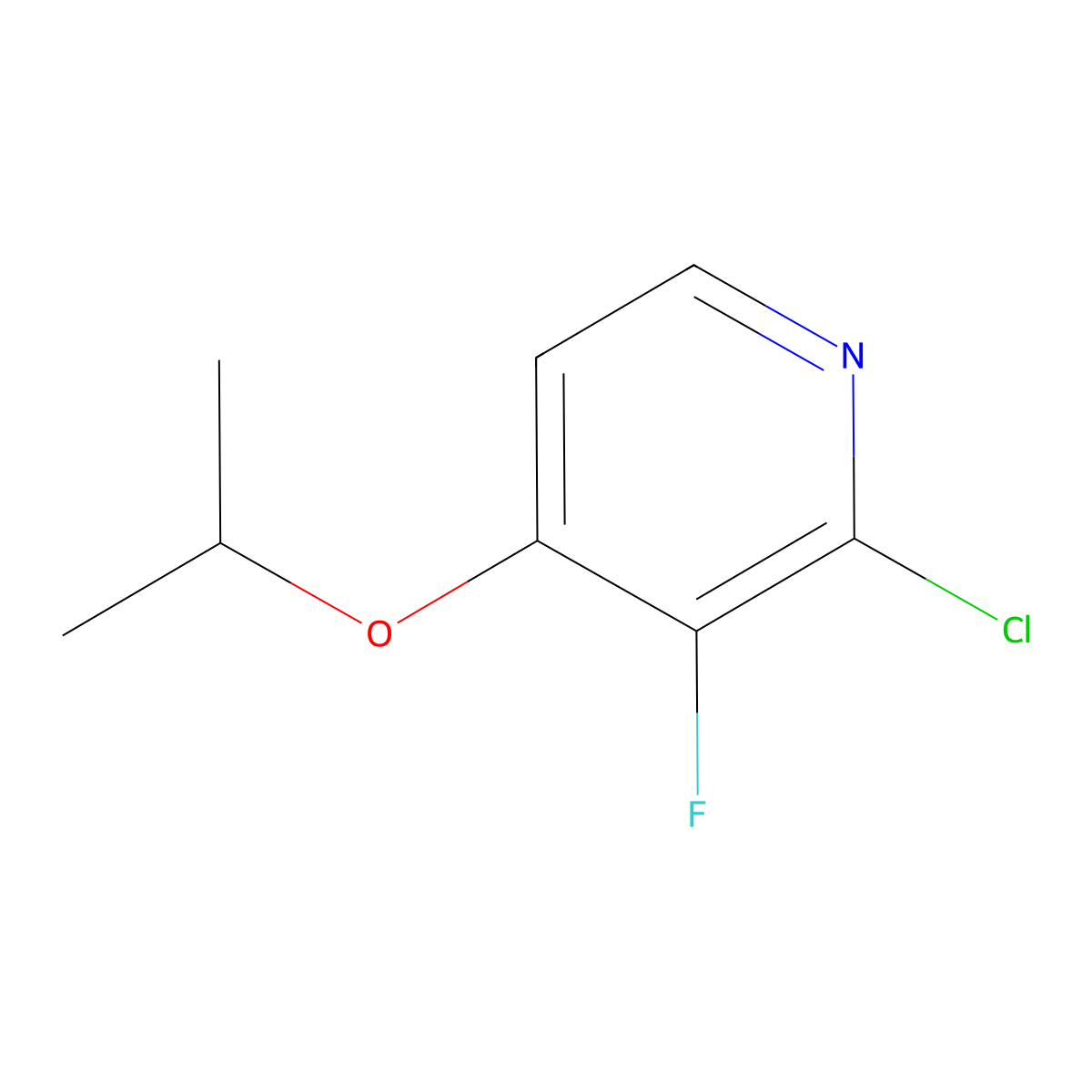 2-Chloro-3-fluoro-4-isopropoxypyridine molecular structure, CAS 1362857-63-3