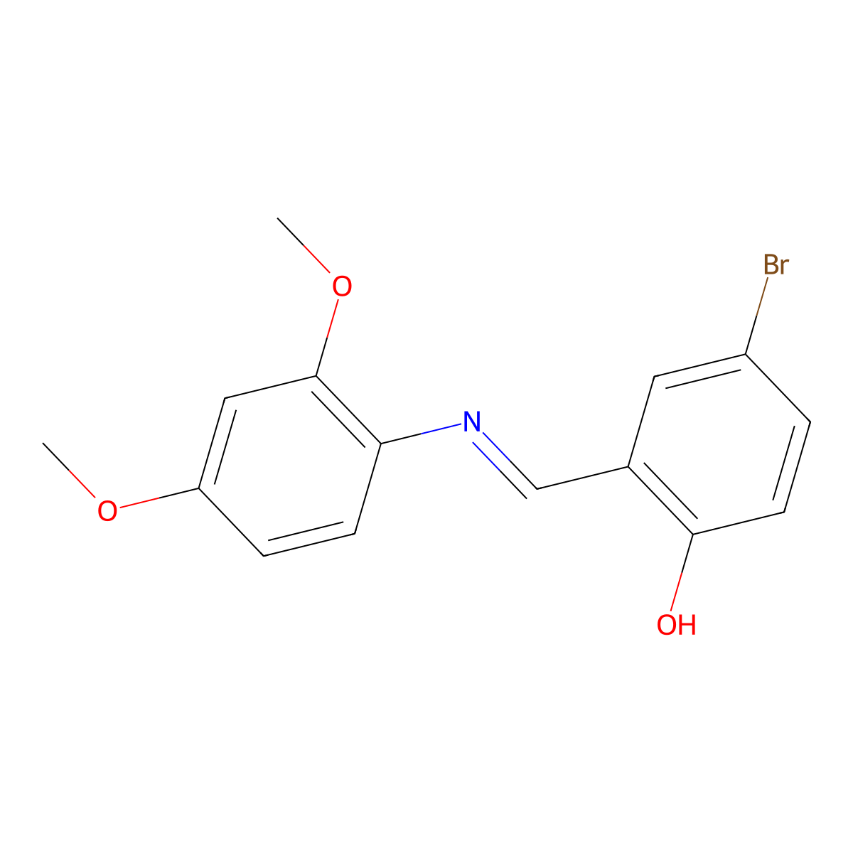 4-bromo-2-{(E)-[(2,4-dimethoxyphenyl)imino]methyl}phenol molecular structure, CAS 136286-93-6