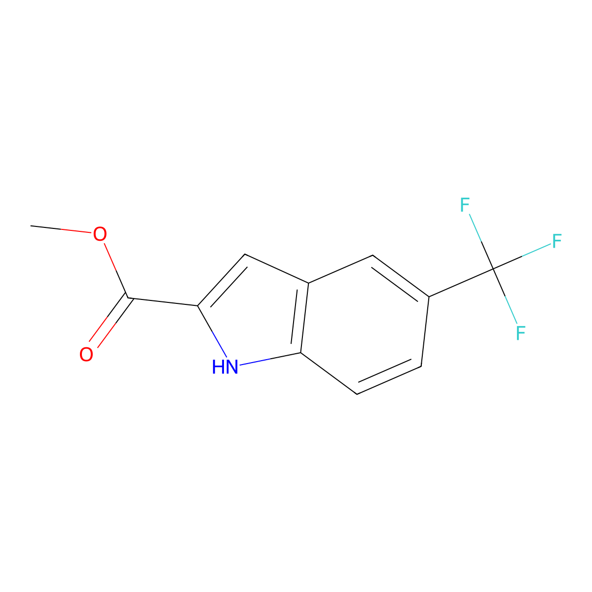 methyl 5-(trifluoromethyl)-1H-indole-2-carboxylate molecular structure, CAS 1362860-89-6