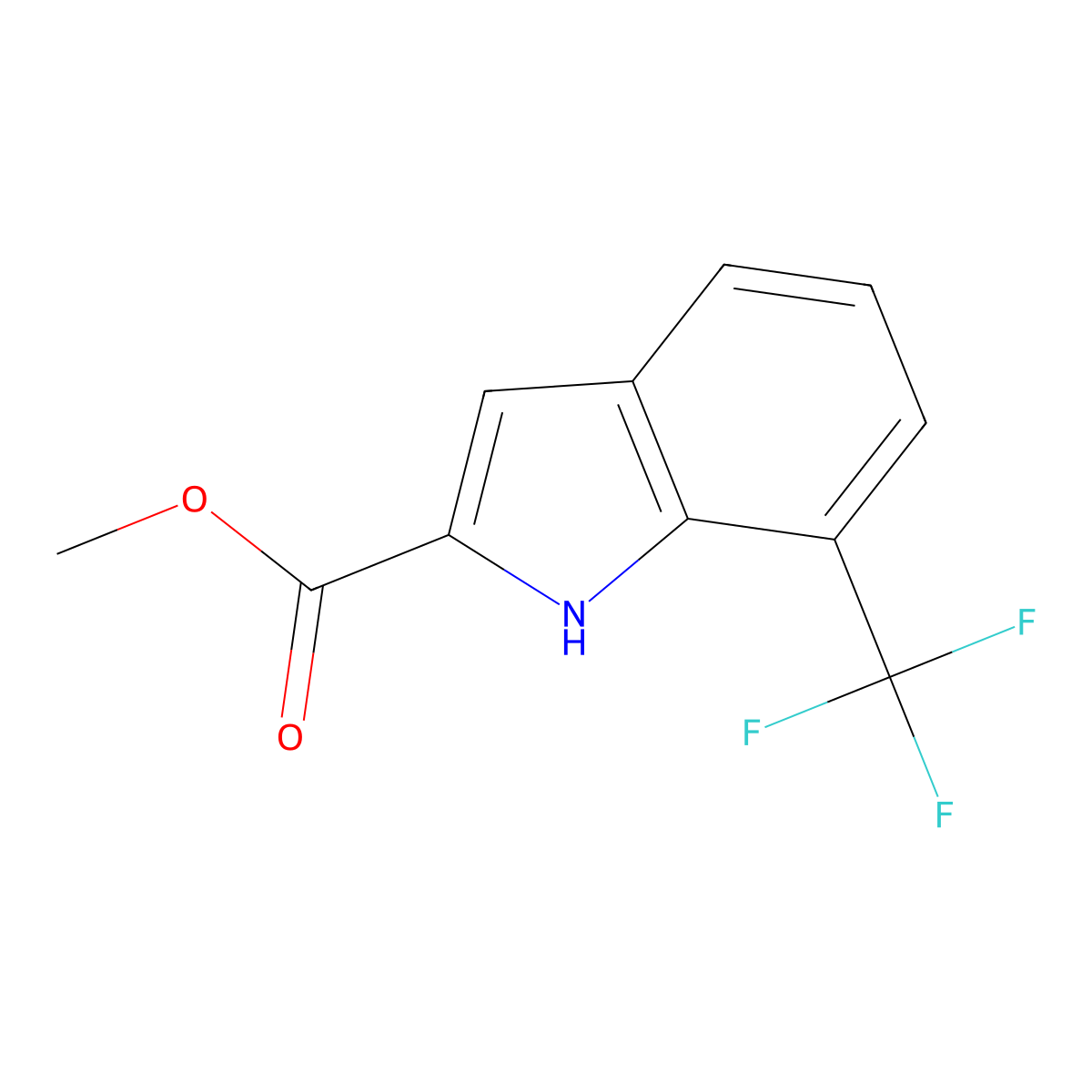 Methyl 7-(trifluoromethyl)-1H-indole-2-carboxylate molecular structure, CAS 1362860-90-9