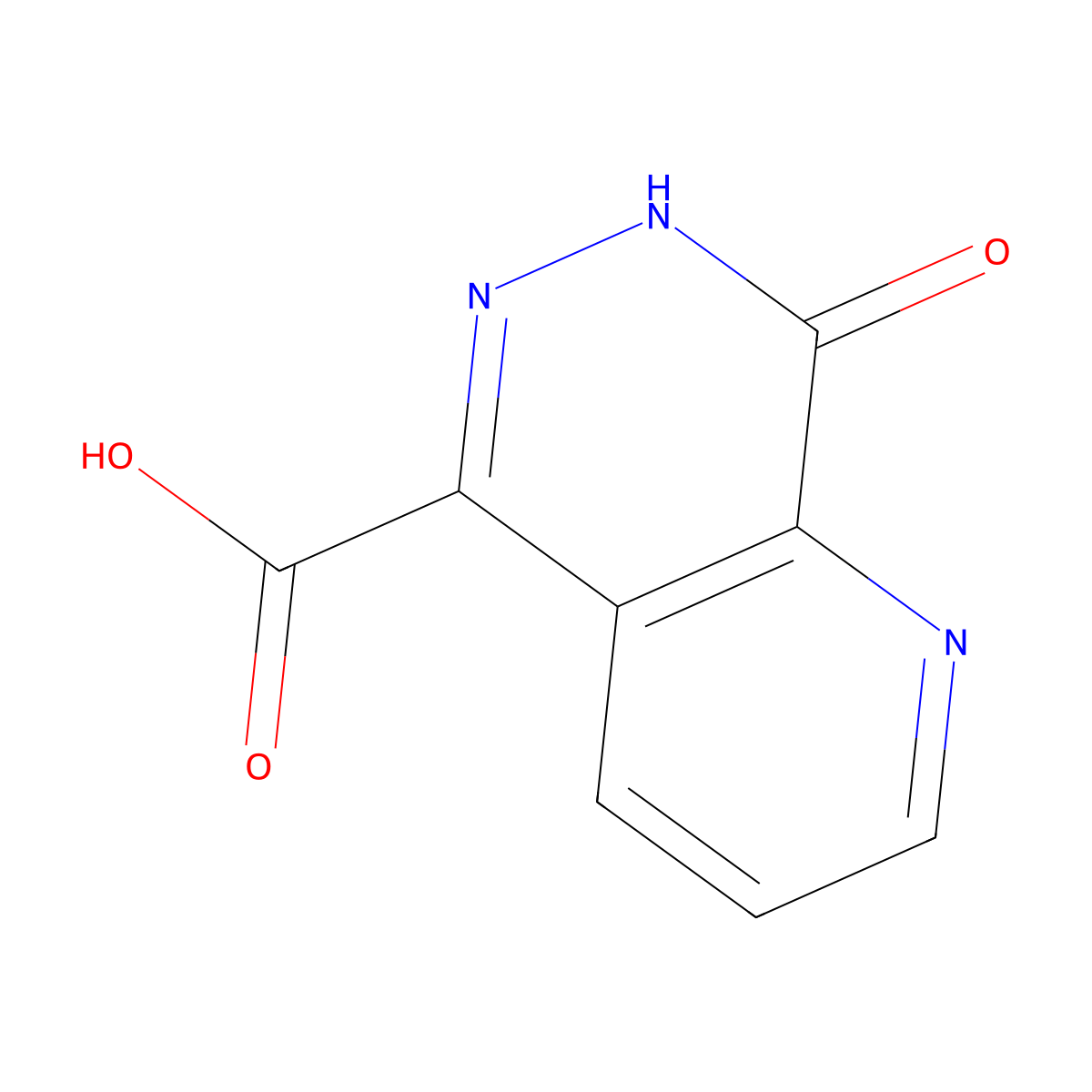8-Oxo-7,8-dihydropyrido[2,3-d]pyridazine-5-carboxylic acid molecular structure, CAS 13629-38-4