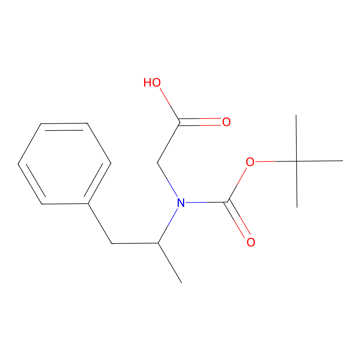 2-{[(Tert-butoxy)carbonyl](1-phenylpropan-2-yl)amino}acetic acid molecular structure, CAS 136290-72-7