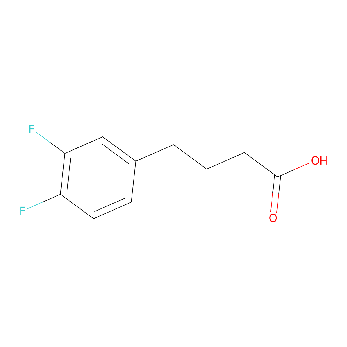 4-(3,4-Difluorophenyl)butanoic acid molecular structure, CAS 136295-00-6