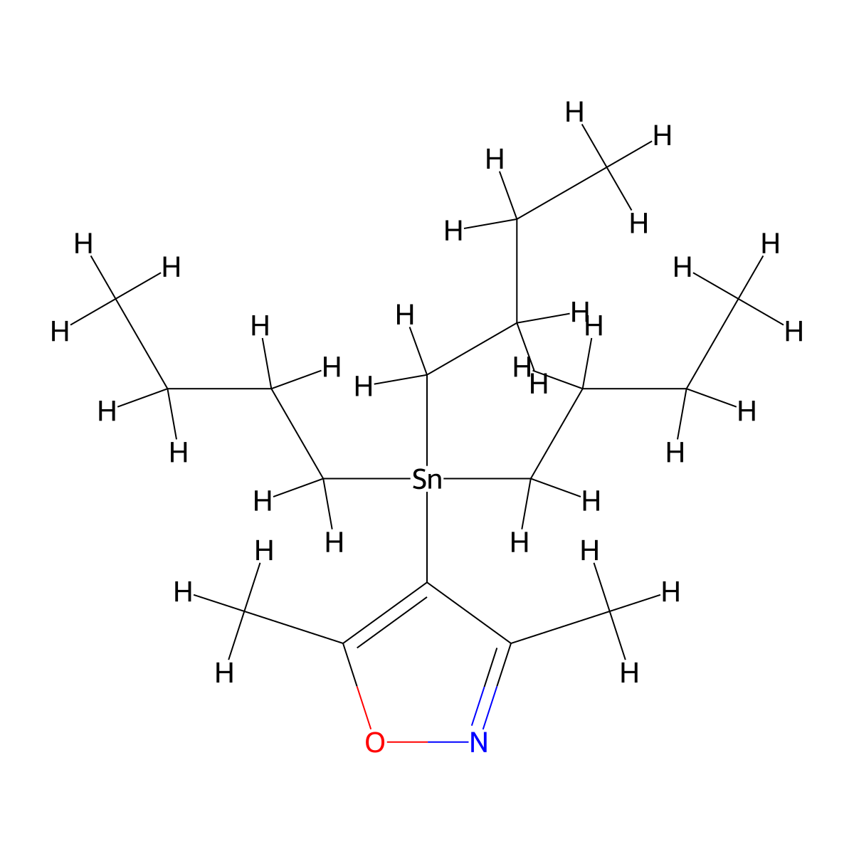 3,5-Dimethyl-4-(tributylstannyl)isoxazole molecular structure, CAS 136295-80-2