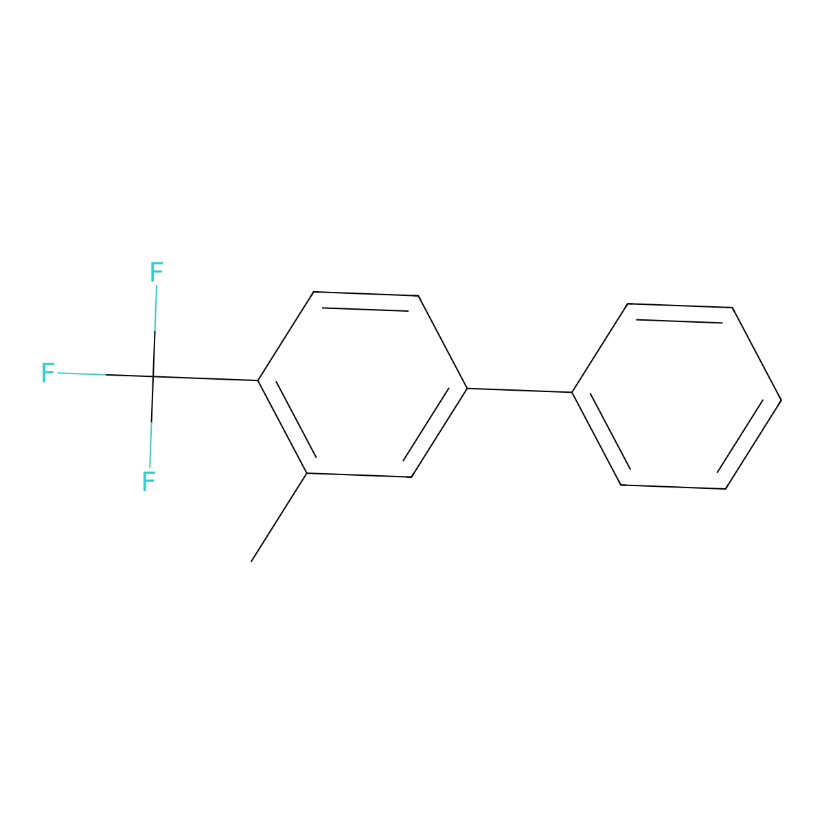 3-Methyl-4-(trifluoromethyl)-1,1'-biphenyl molecular structure, CAS 13630-20-1