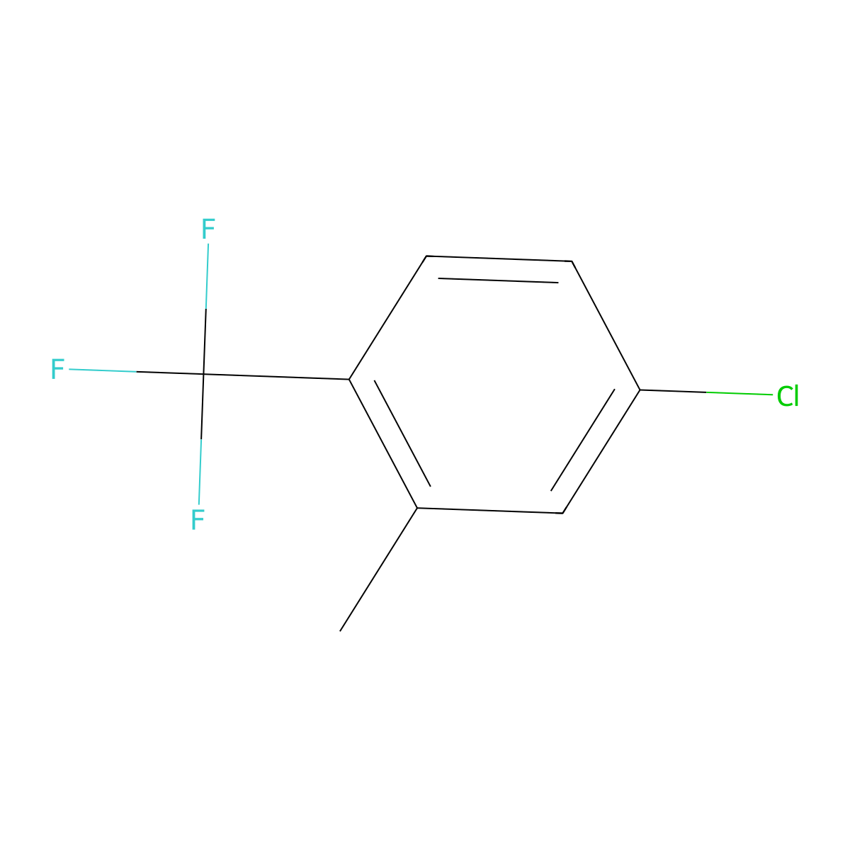 4-Chloro-2-methyl-1-(trifluoromethyl)benzene molecular structure, CAS 13630-22-3