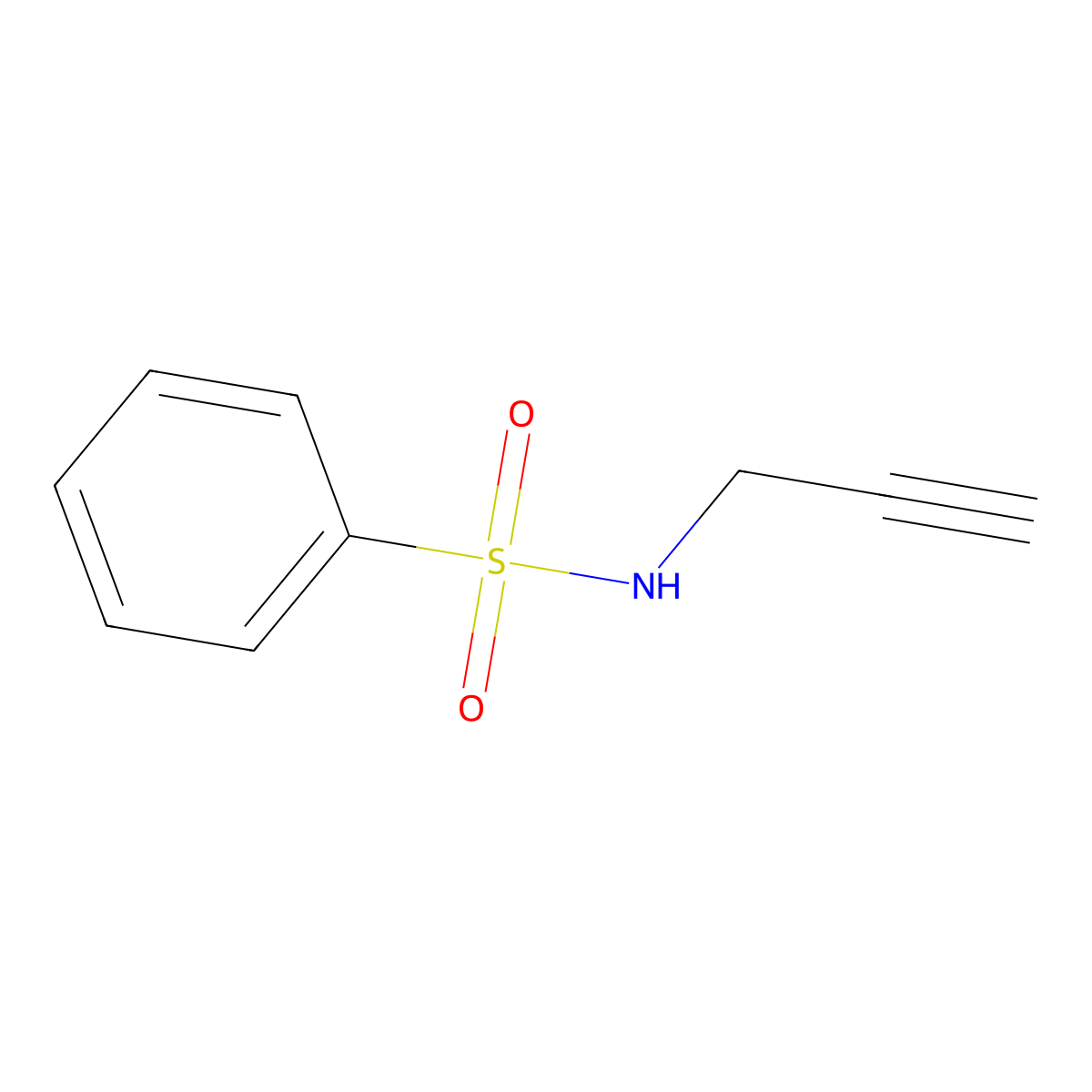 N-(prop-2-yn-1-yl)benzenesulfonamide molecular structure, CAS 13630-91-6