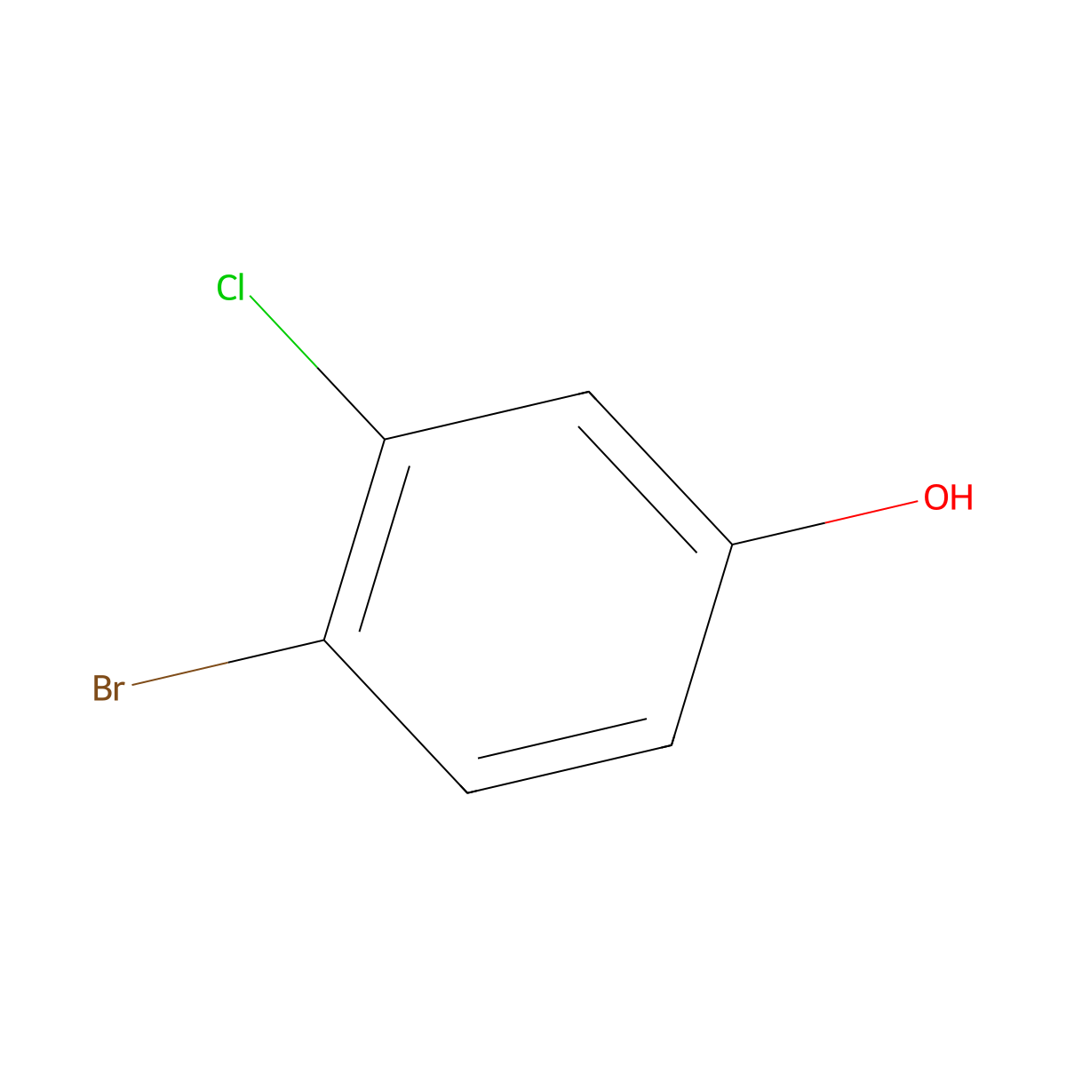 4-Bromo-3-chlorophenol molecular structure, CAS 13631-21-5