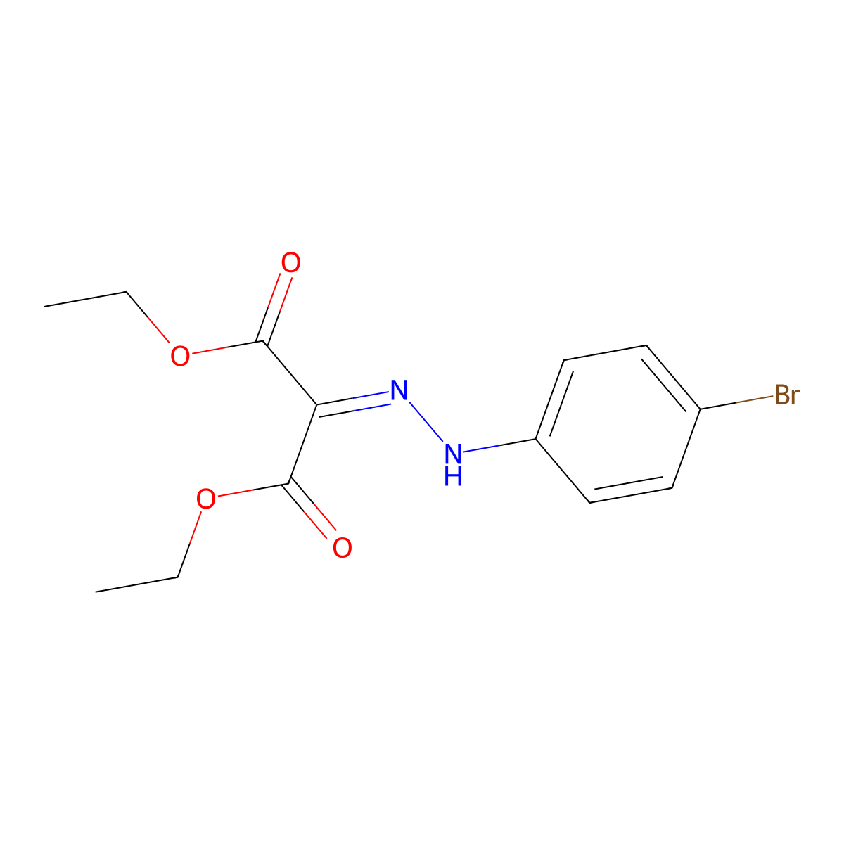 Diethyl [2-(4-bromophenyl)hydrazinylidene]propanedioate molecular structure, CAS 13631-76-0