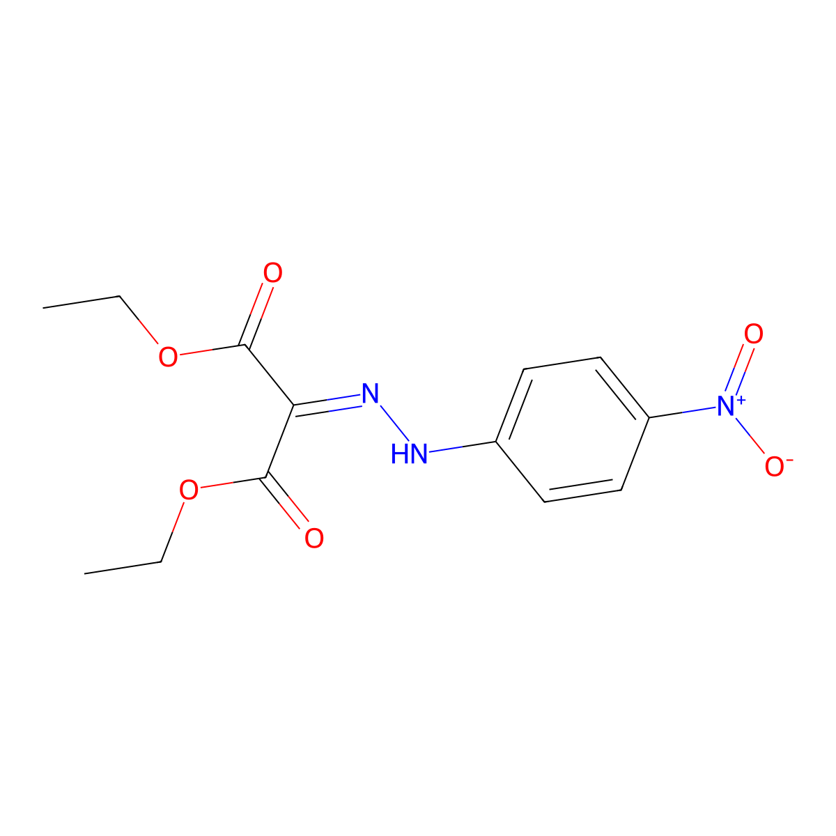 Diethyl [2-(4-nitrophenyl)hydrazinylidene]propanedioate molecular structure, CAS 13631-84-0