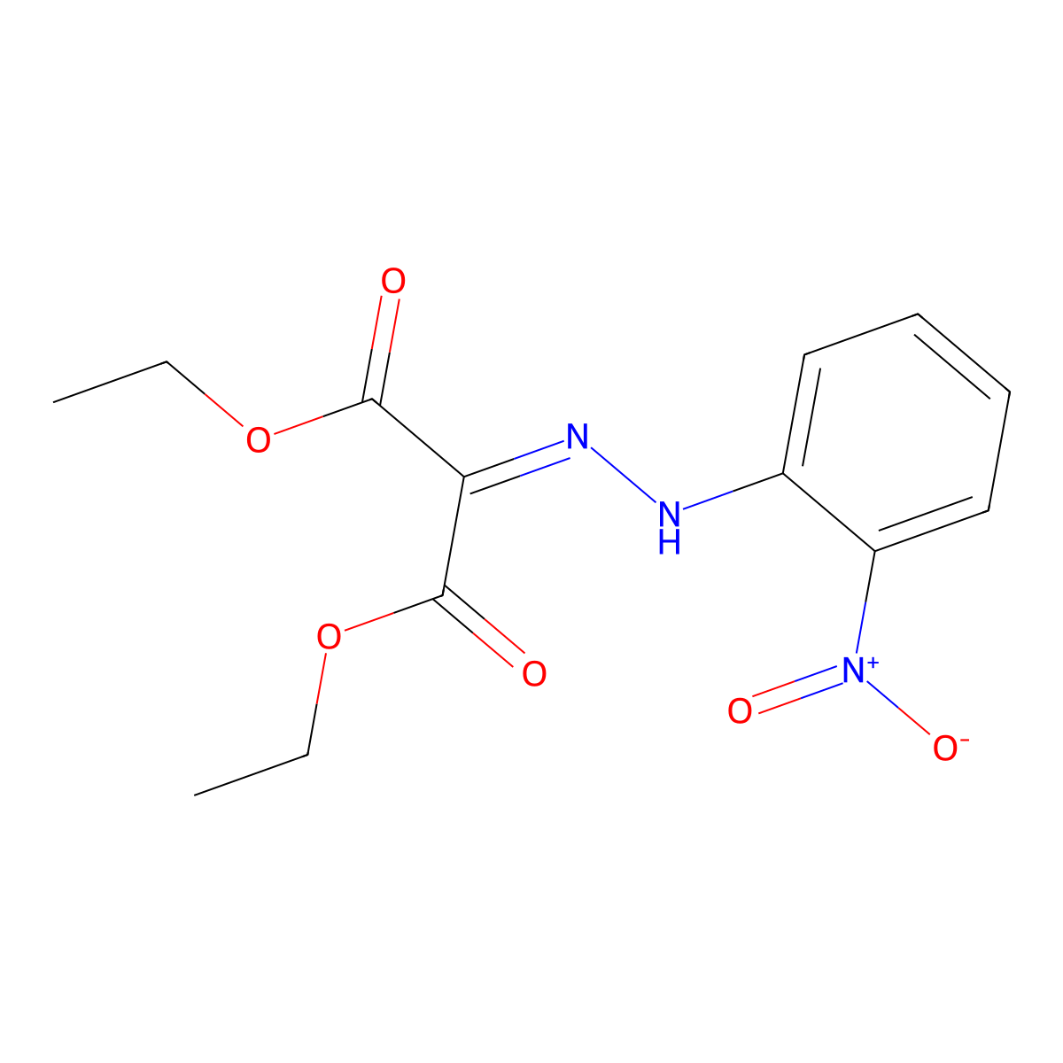 Diethyl 2-(2-(2-nitrophenyl)hydrazono)malonate molecular structure, CAS 13631-92-0