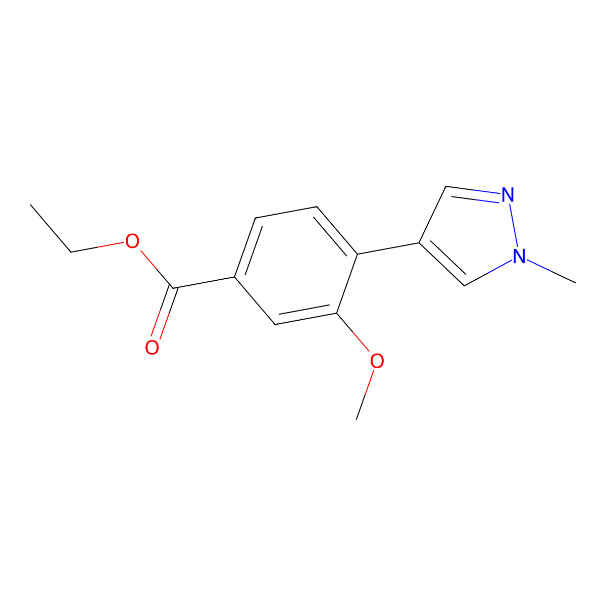 3-Methoxy-4-(1-methyl-1h-pyrazol-4-yl)benzoic acid ethyl ester molecular structure, CAS 1363147-32-3
