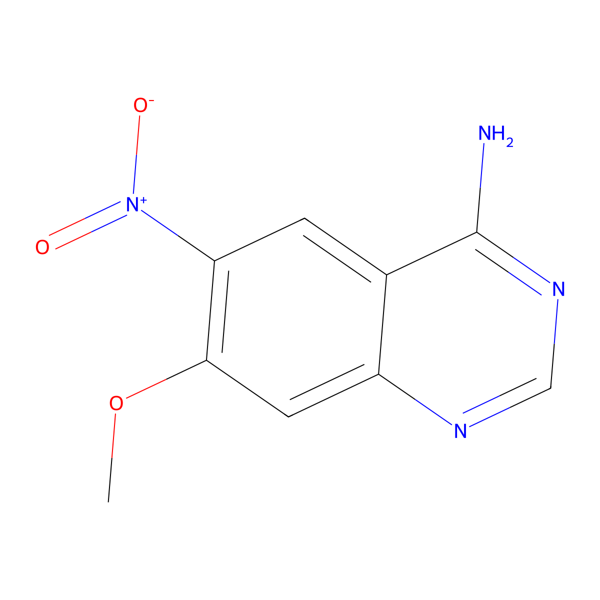 7-Methoxy-6-nitroquinazolin-4-amine molecular structure, CAS 1363151-52-3