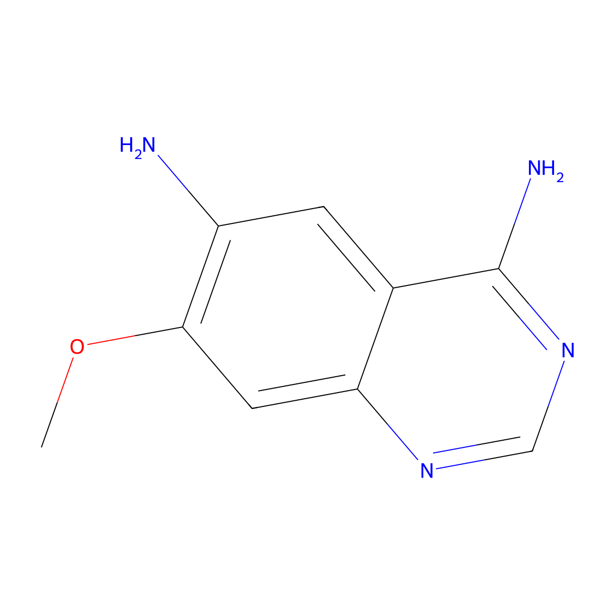 7-Methoxyquinazoline-4,6-diamine molecular structure, CAS 1363151-64-7