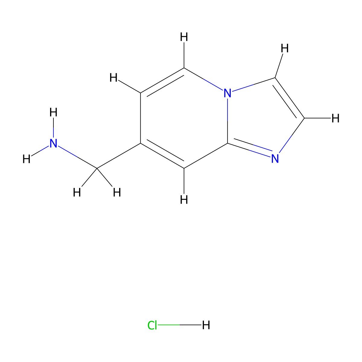 Imidazo[1,2-a]pyridin-7-ylmethanamine hydrochloride molecular structure, CAS 1363160-16-0