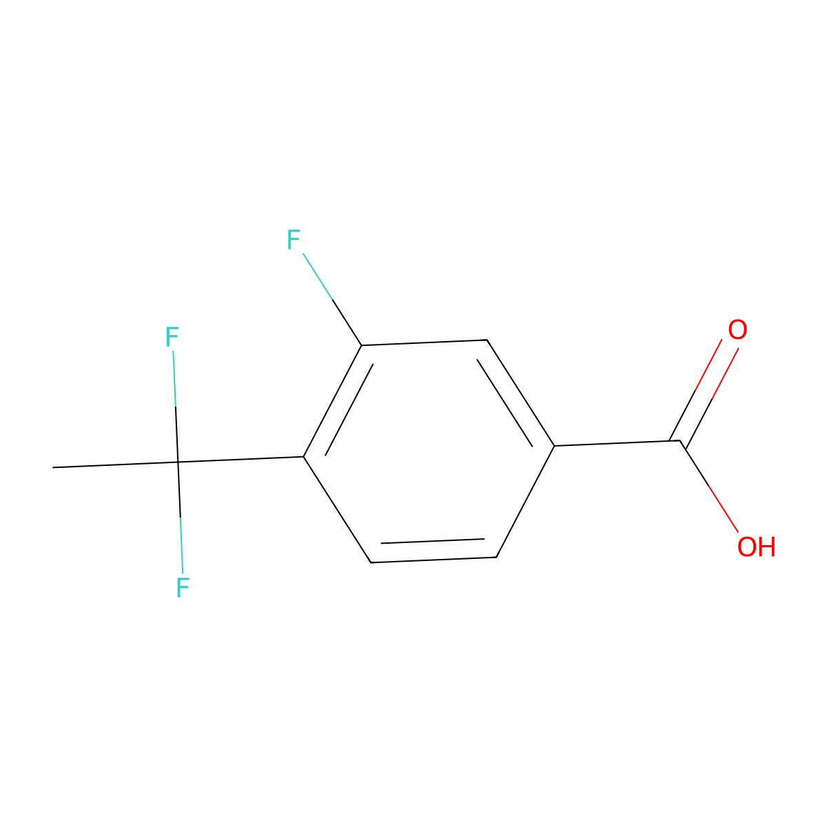 4-(1,1-Difluoroethyl)-3-fluorobenzoic acid molecular structure, CAS 1363160-88-6
