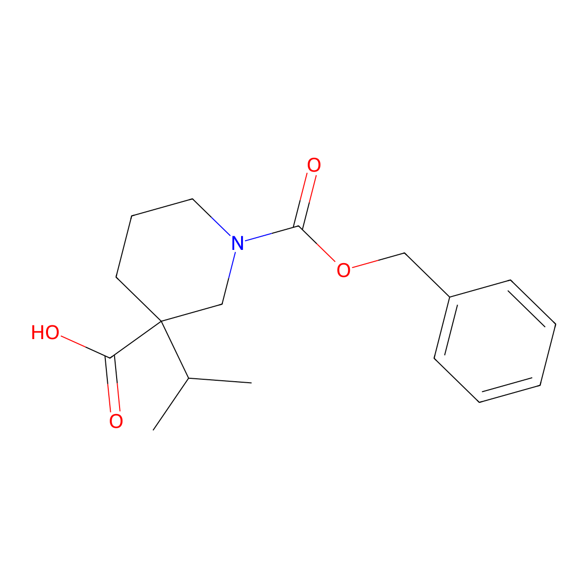 1-Cbz-3-isopropylpiperidine-3-carboxylic Acid molecular structure, CAS 1363165-90-5
