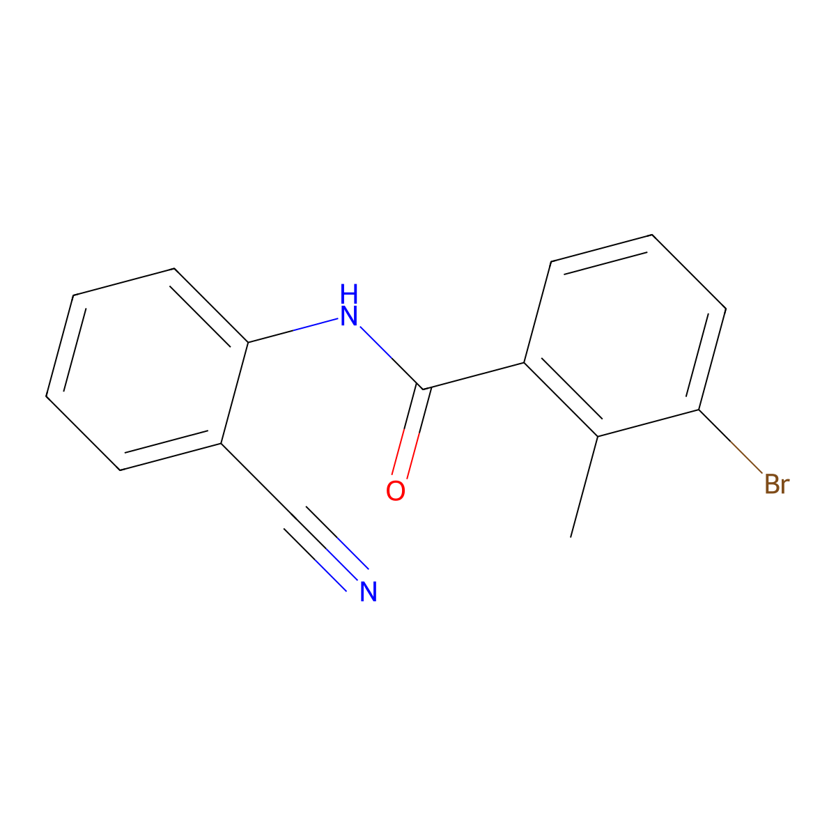 3-bromo-N-(2-cyanophenyl)-2-methylbenzamide molecular structure, CAS 1363165-97-2